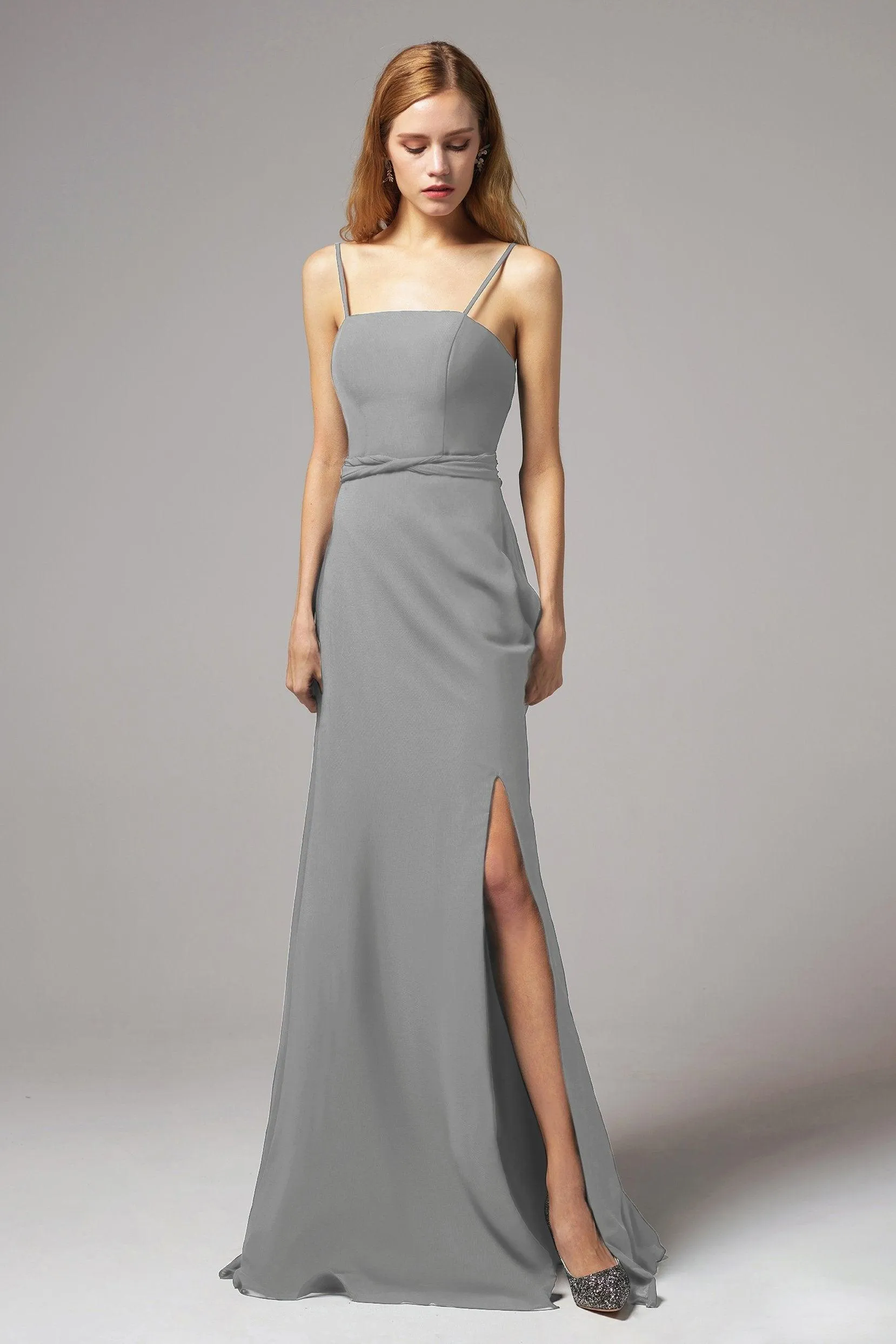 A-Line Floor Length Chiffon Bridesmaid Dress CB0414