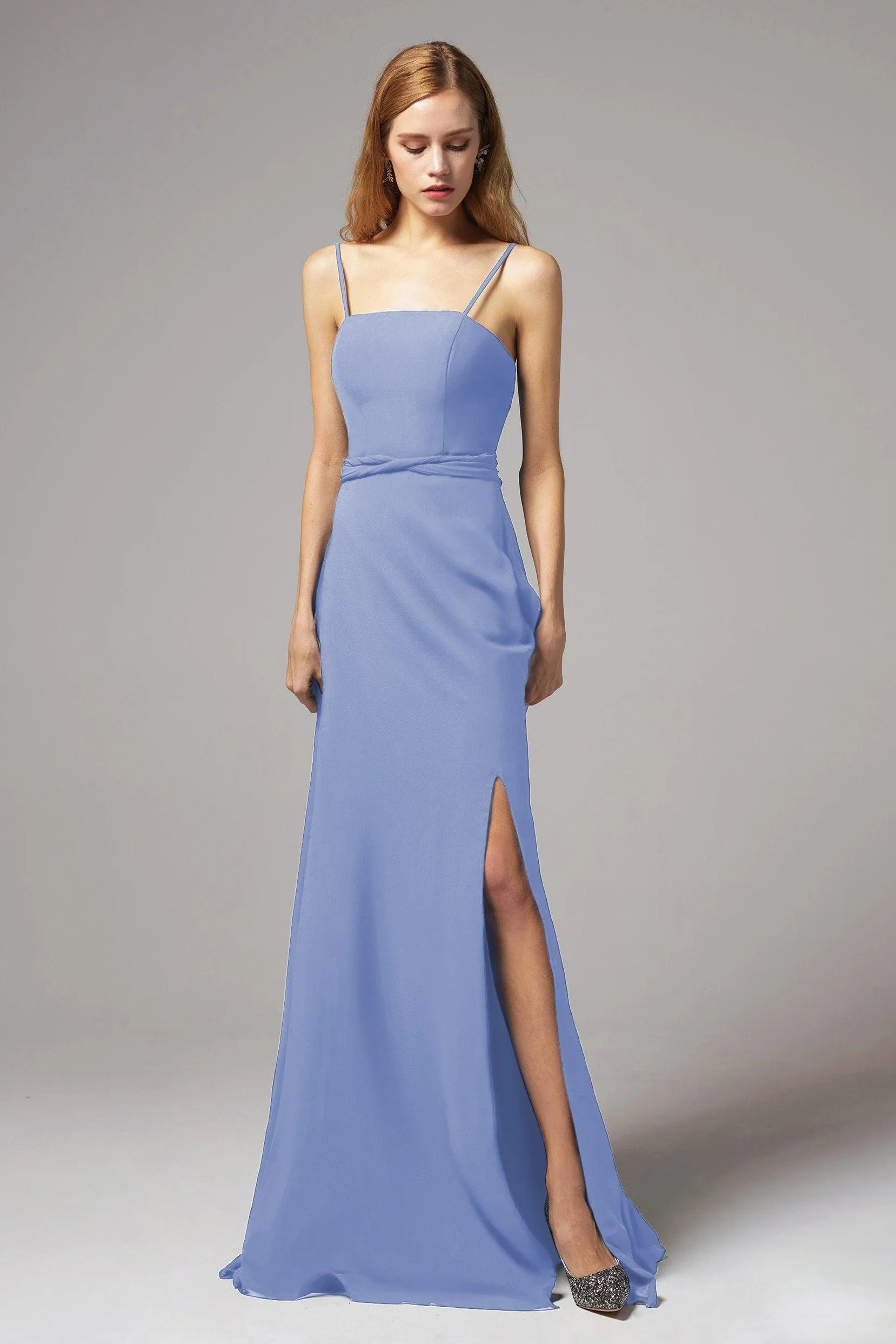 A-Line Floor Length Chiffon Bridesmaid Dress CB0414