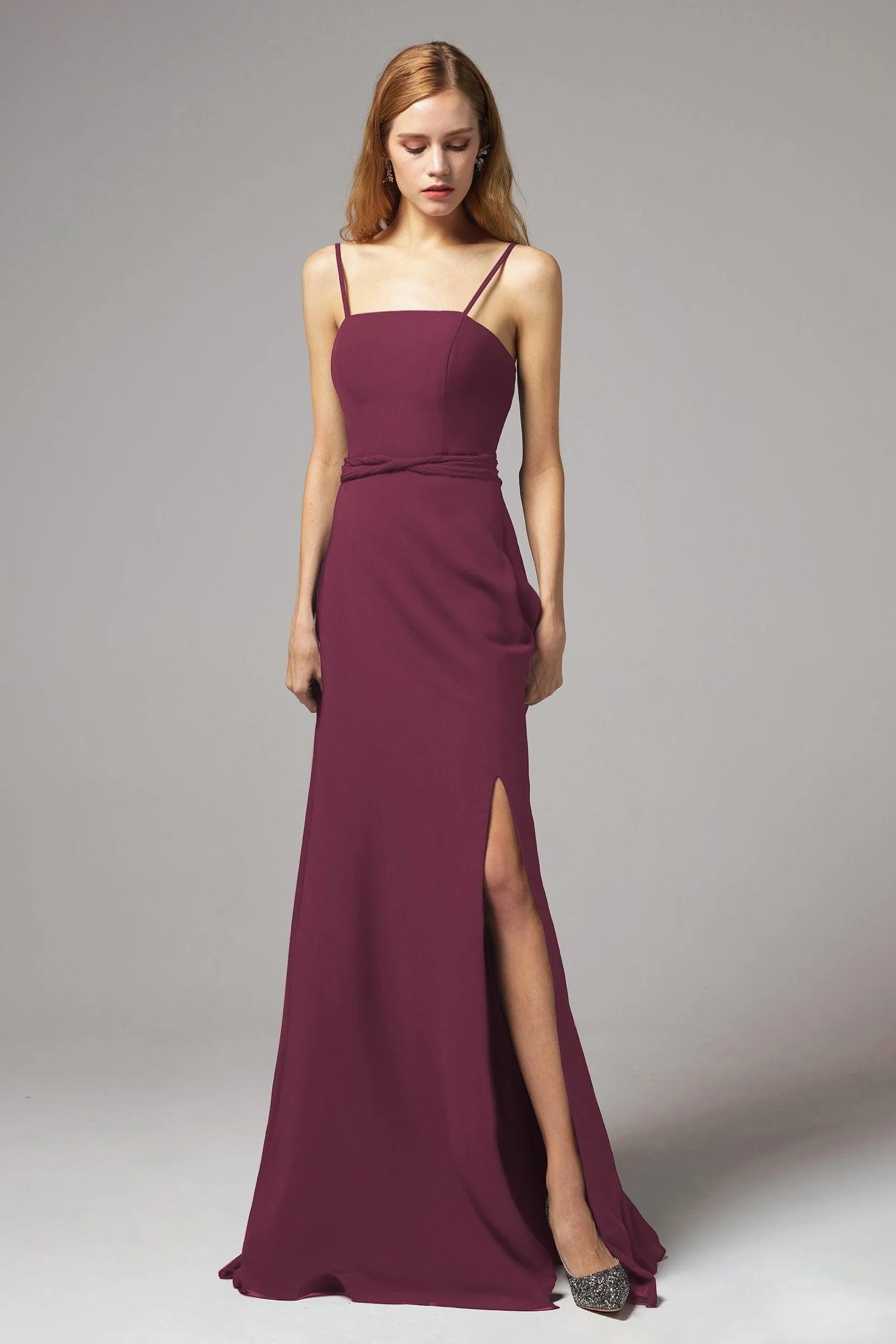 A-Line Floor Length Chiffon Bridesmaid Dress CB0414