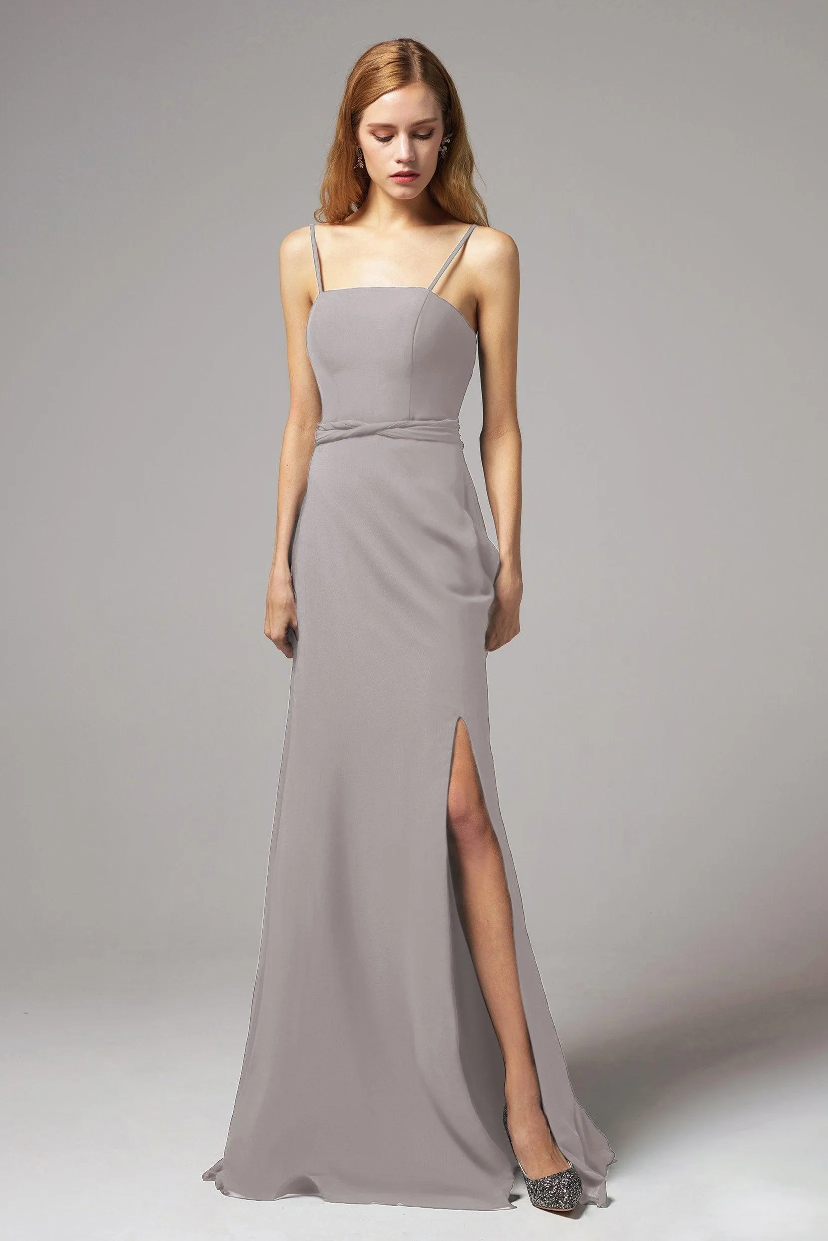 A-Line Floor Length Chiffon Bridesmaid Dress CB0414