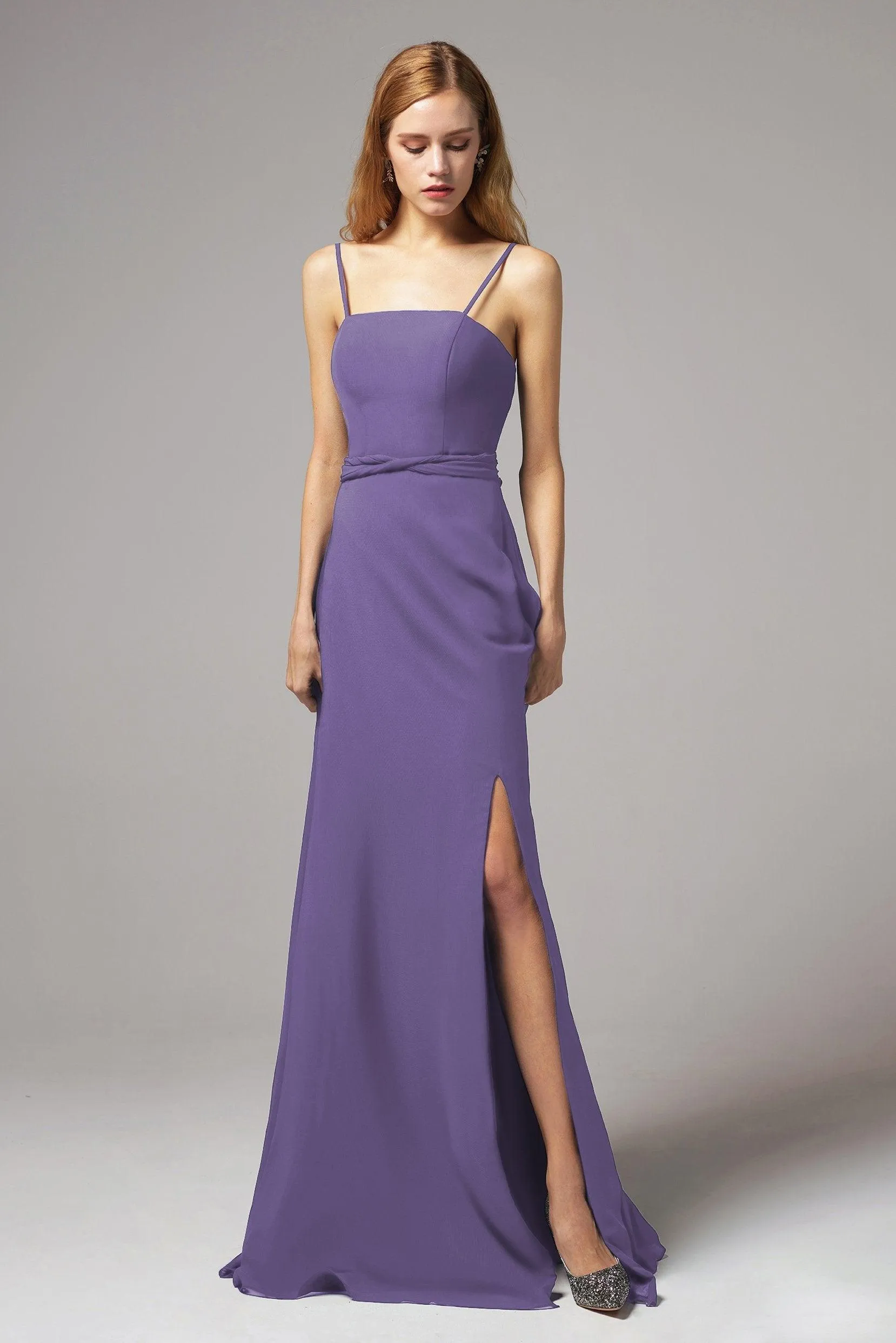 A-Line Floor Length Chiffon Bridesmaid Dress CB0414