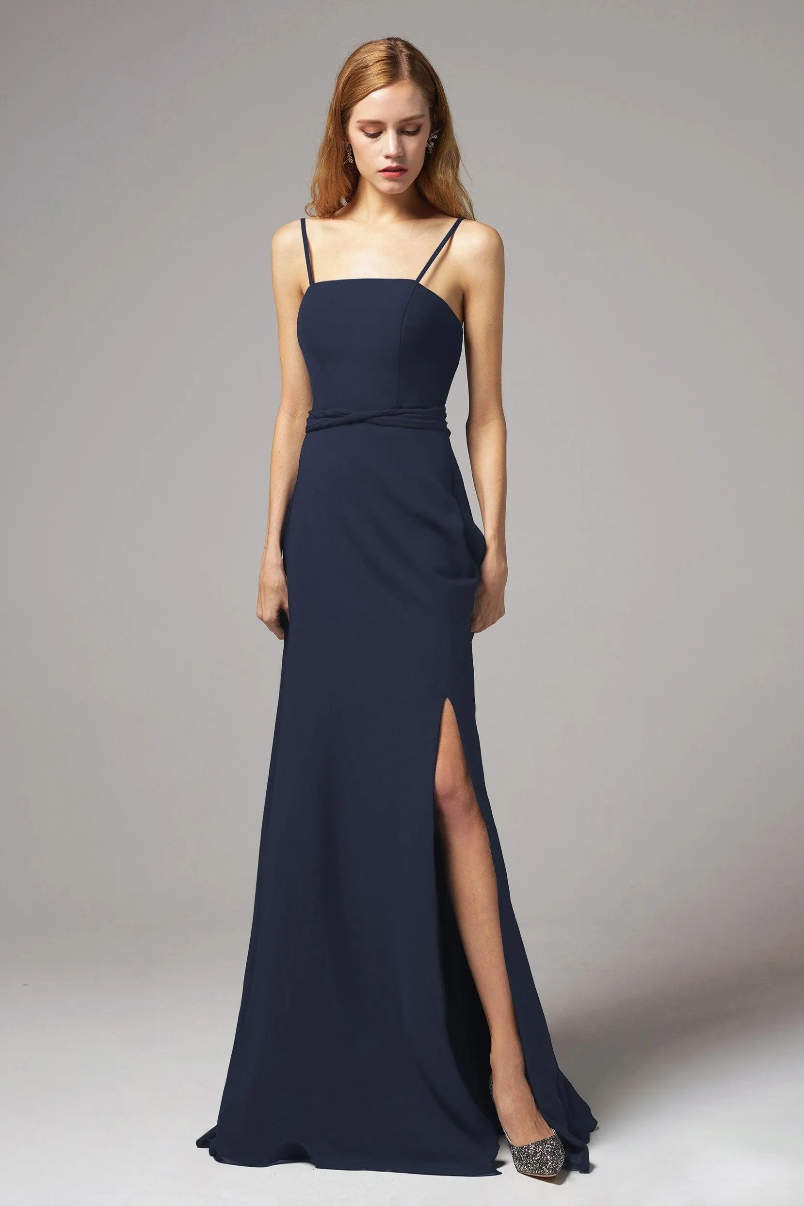 A-Line Floor Length Chiffon Bridesmaid Dress CB0414