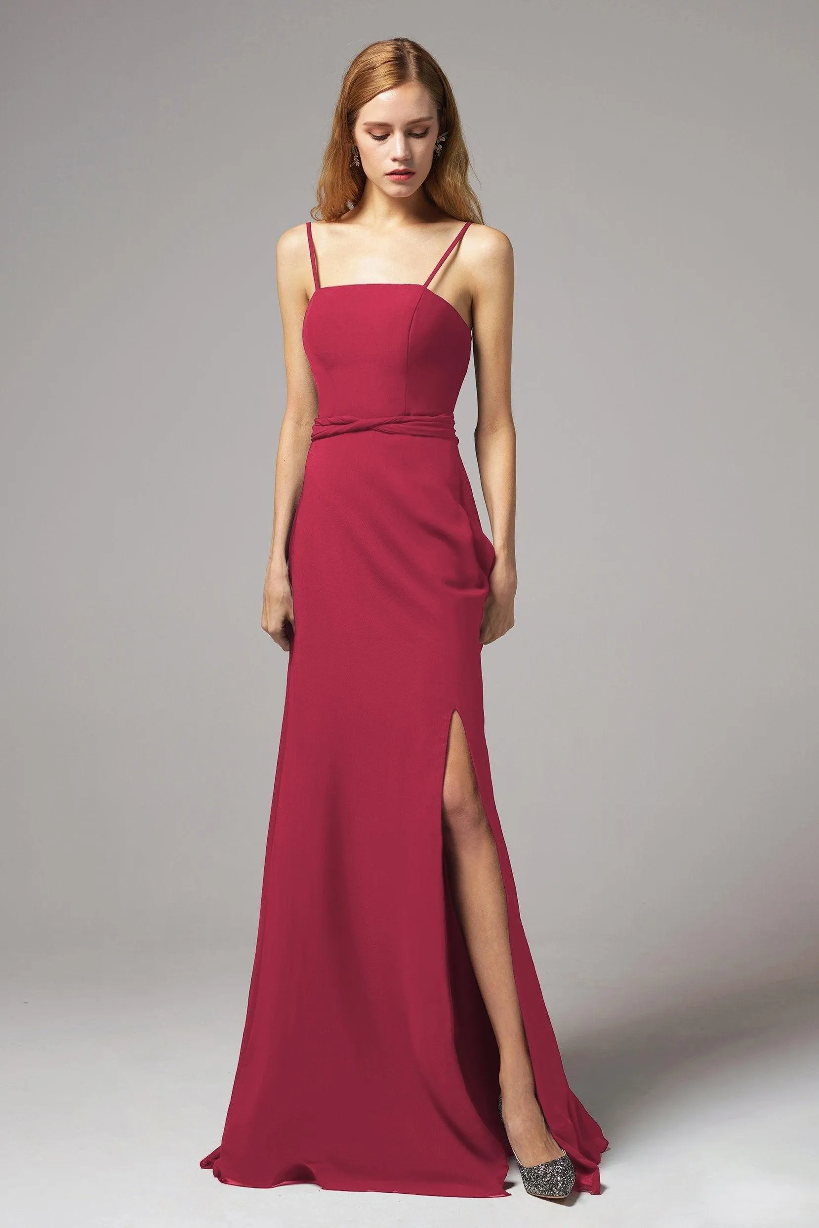 A-Line Floor Length Chiffon Bridesmaid Dress CB0414
