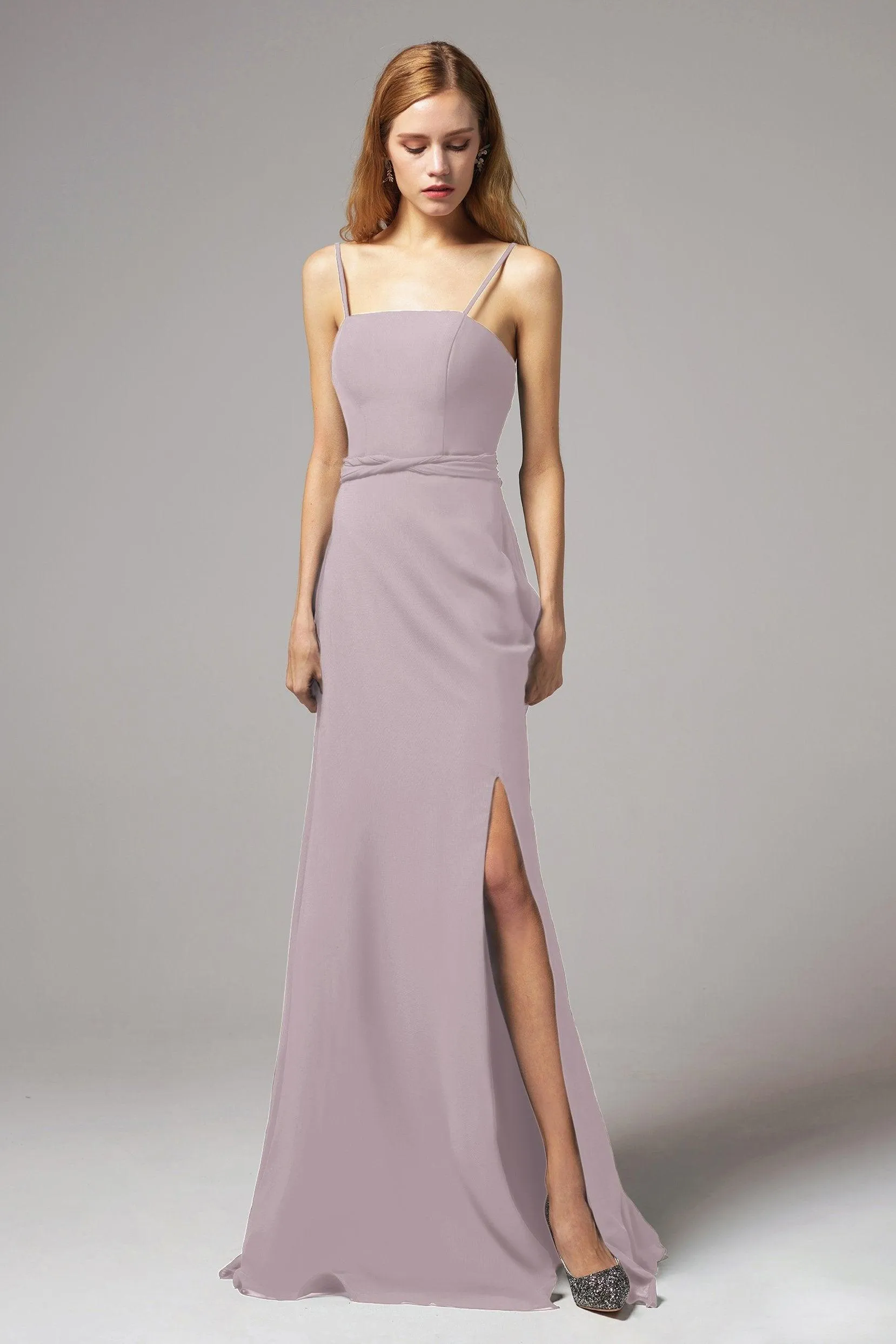 A-Line Floor Length Chiffon Bridesmaid Dress CB0414