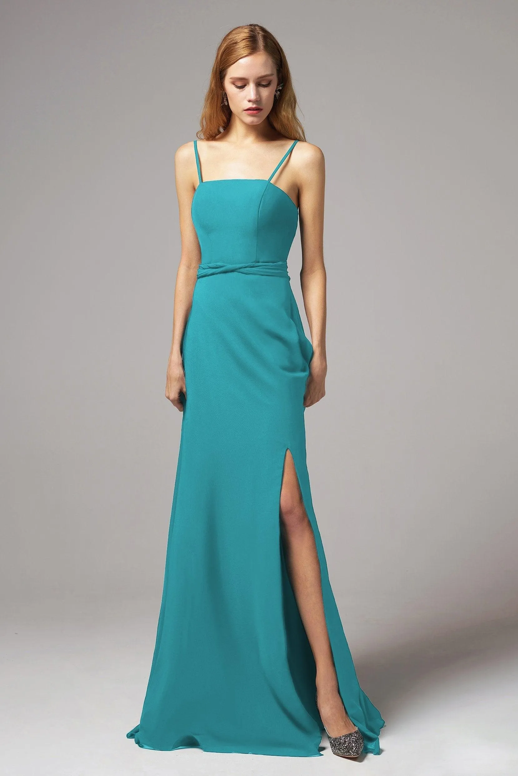 A-Line Floor Length Chiffon Bridesmaid Dress CB0414