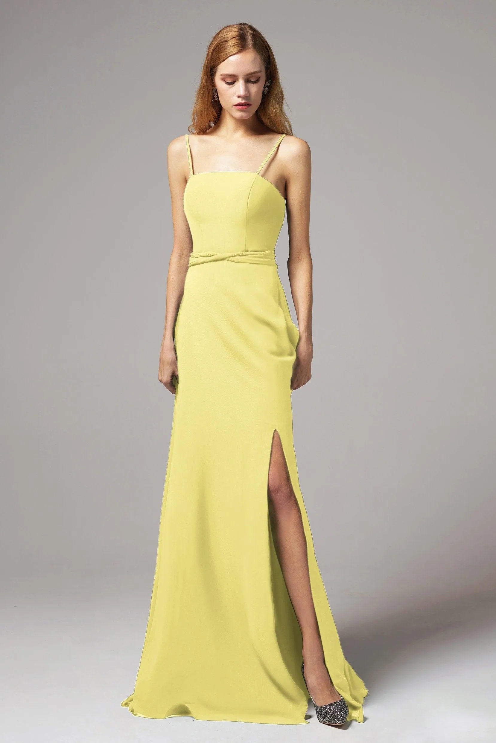 A-Line Floor Length Chiffon Bridesmaid Dress CB0414