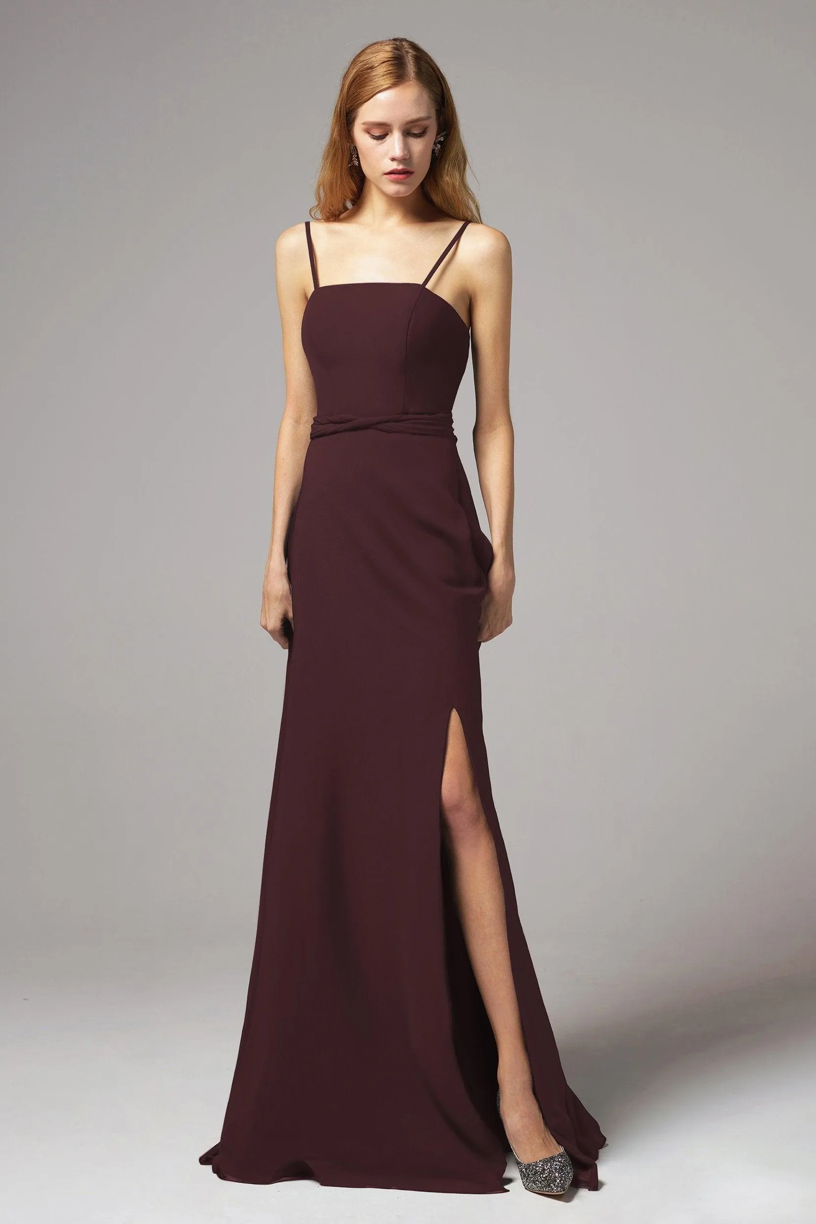 A-Line Floor Length Chiffon Bridesmaid Dress CB0414