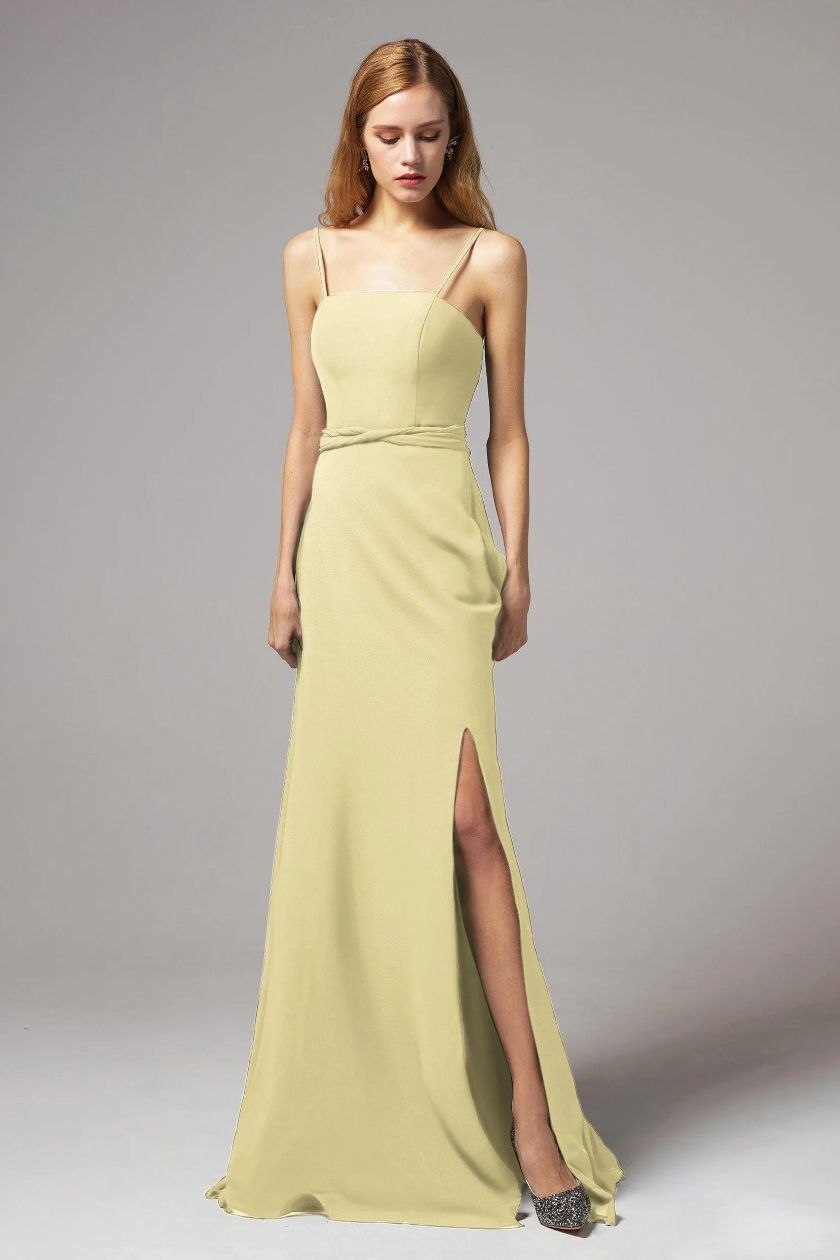 A-Line Floor Length Chiffon Bridesmaid Dress CB0414