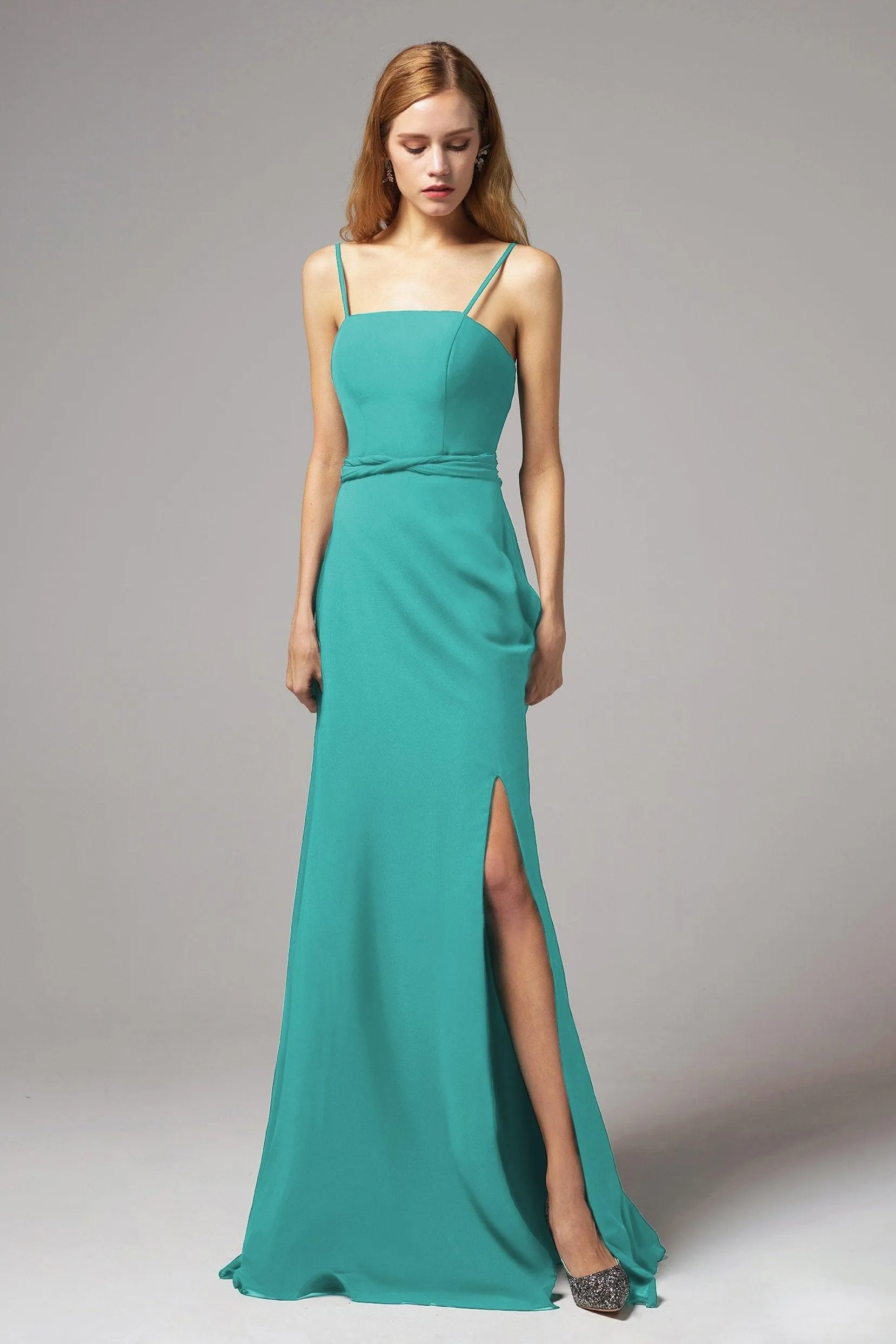 A-Line Floor Length Chiffon Bridesmaid Dress CB0414