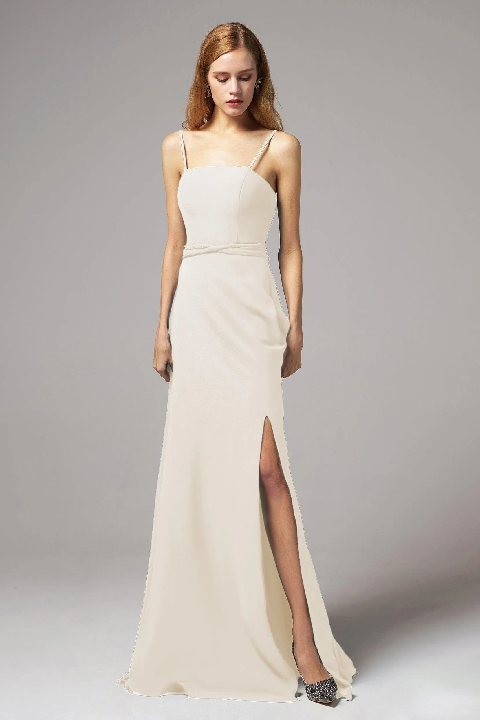 A-Line Floor Length Chiffon Bridesmaid Dress CB0414