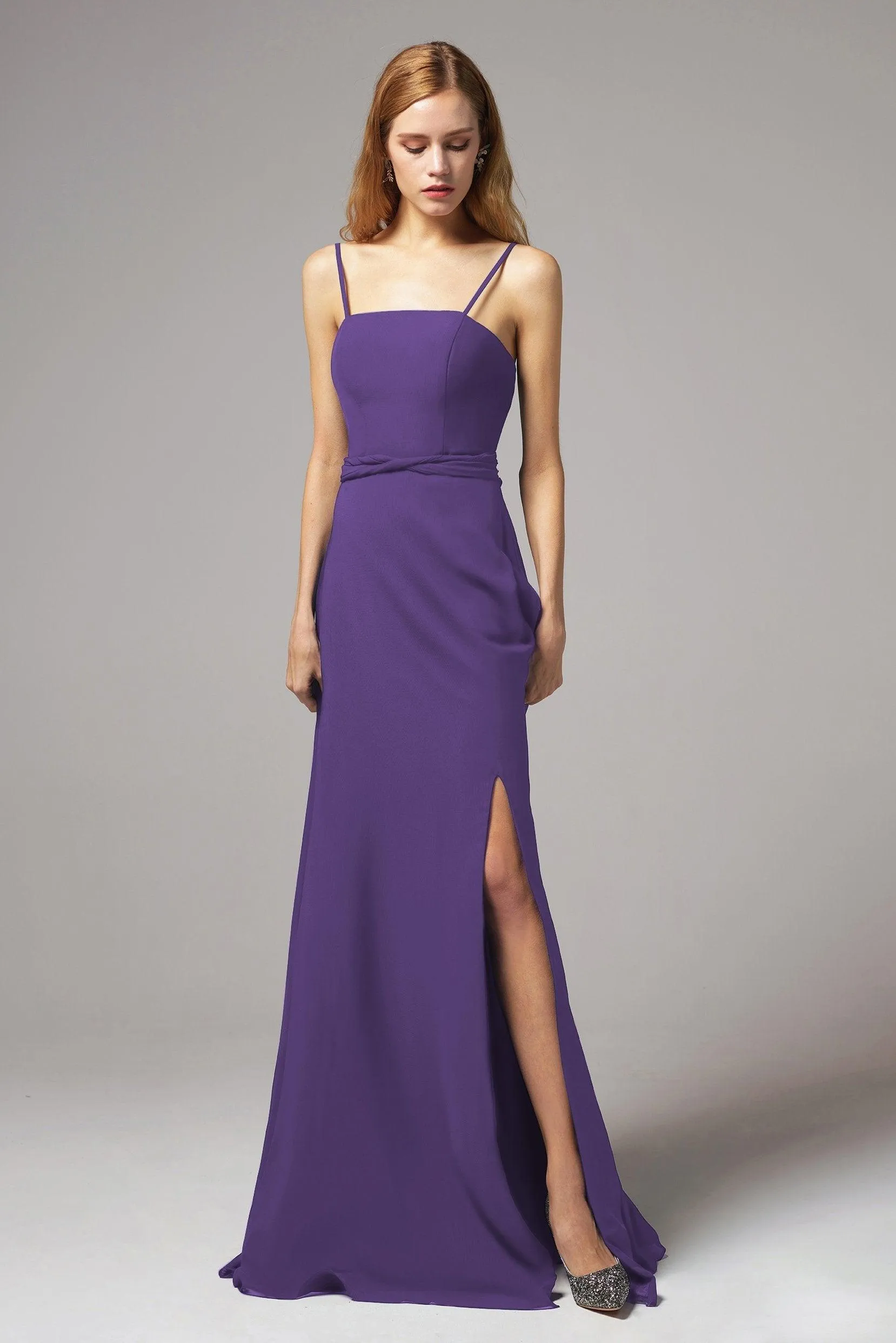 A-Line Floor Length Chiffon Bridesmaid Dress CB0414