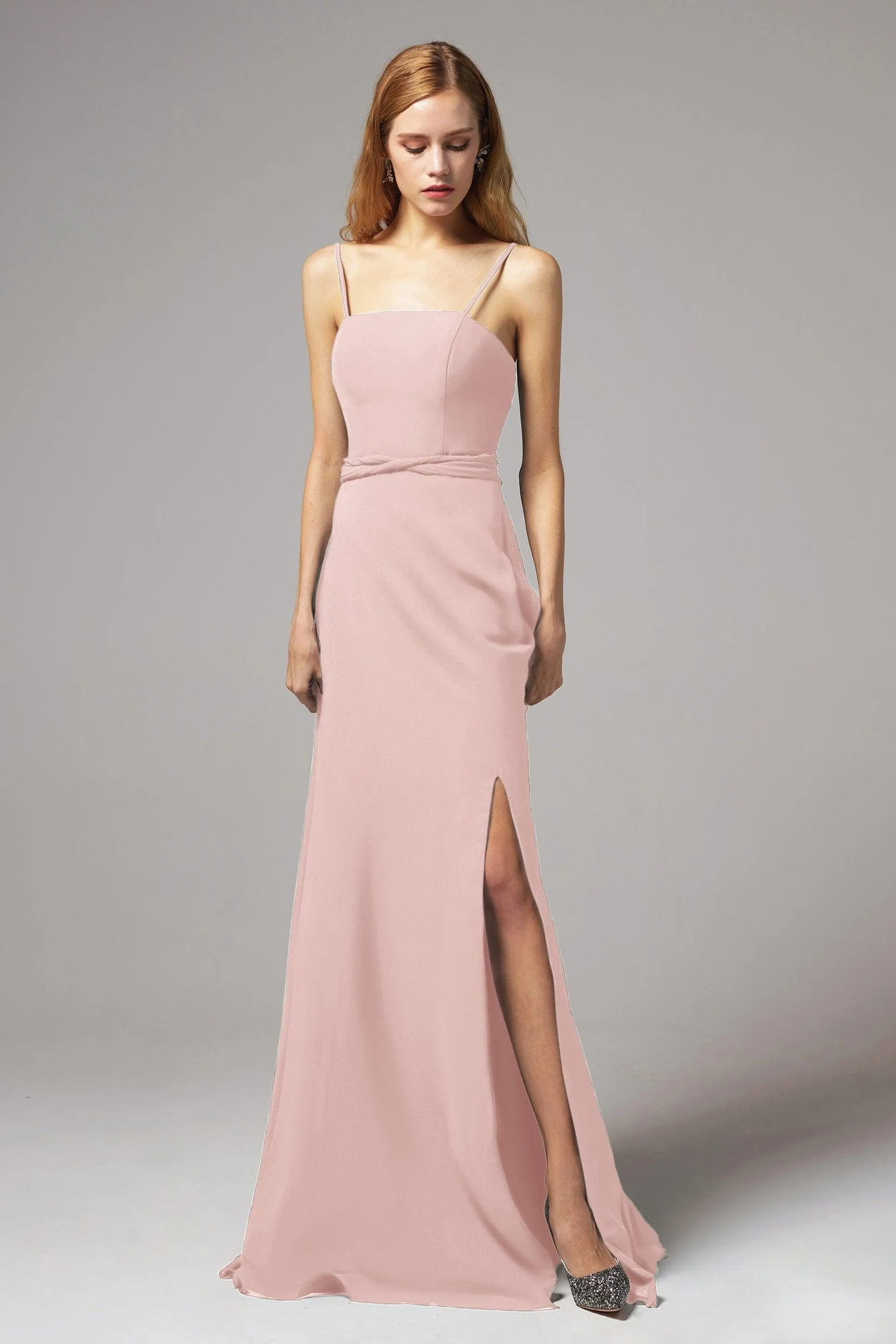 A-Line Floor Length Chiffon Bridesmaid Dress CB0414