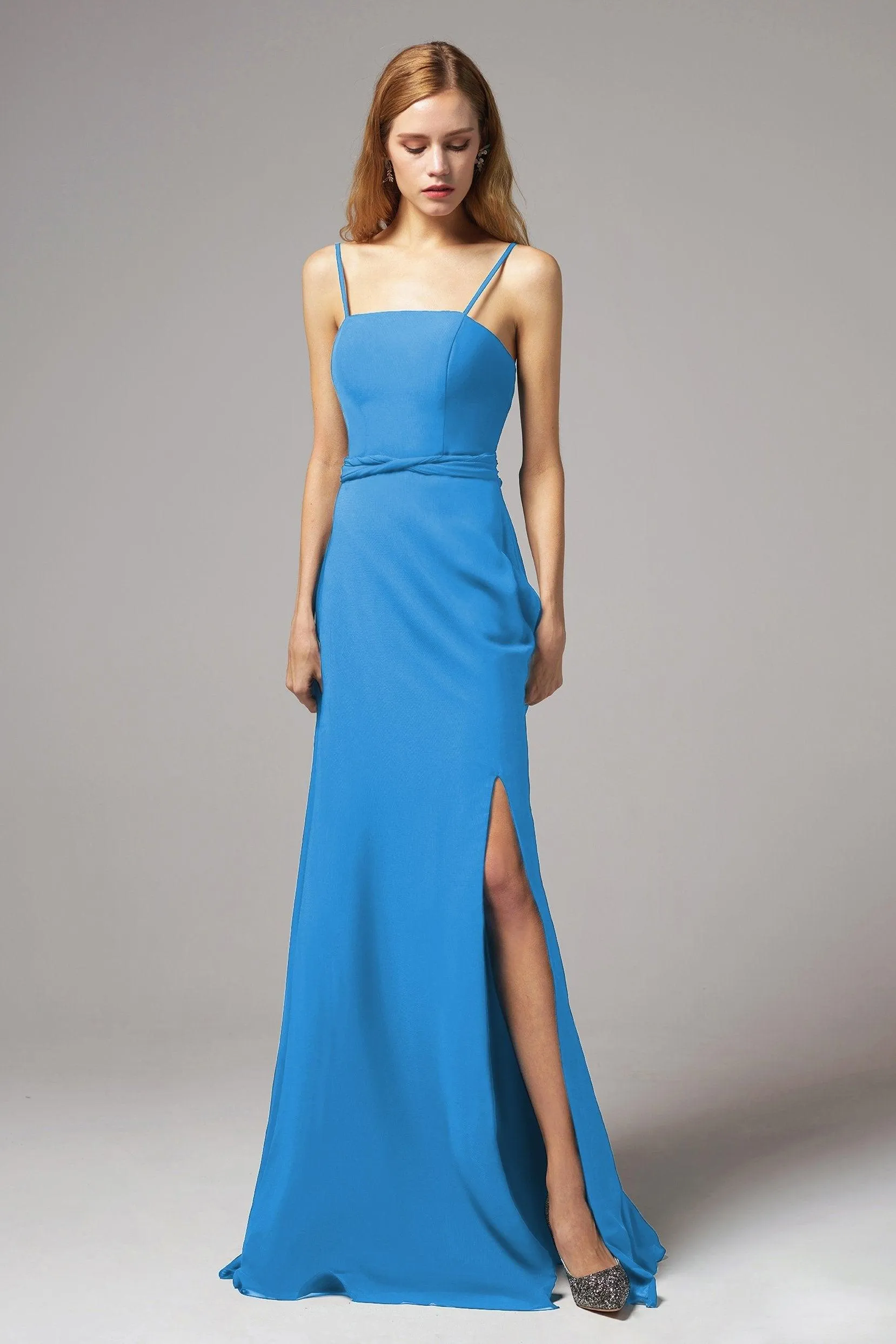 A-Line Floor Length Chiffon Bridesmaid Dress CB0414
