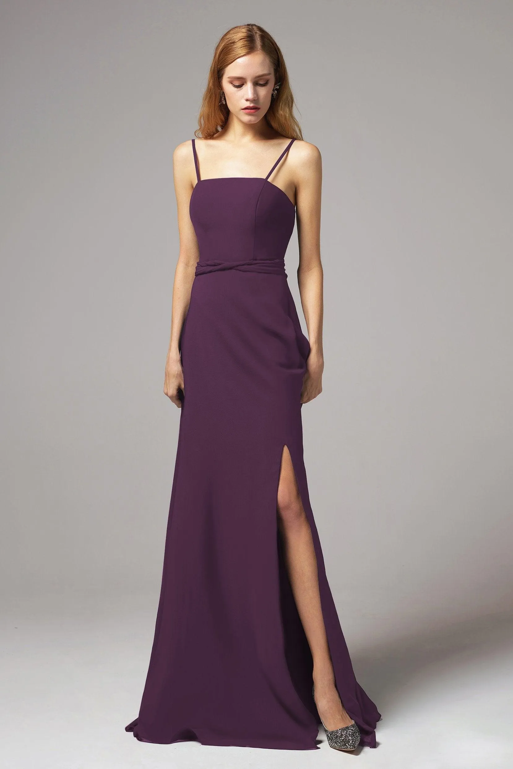 A-Line Floor Length Chiffon Bridesmaid Dress CB0414
