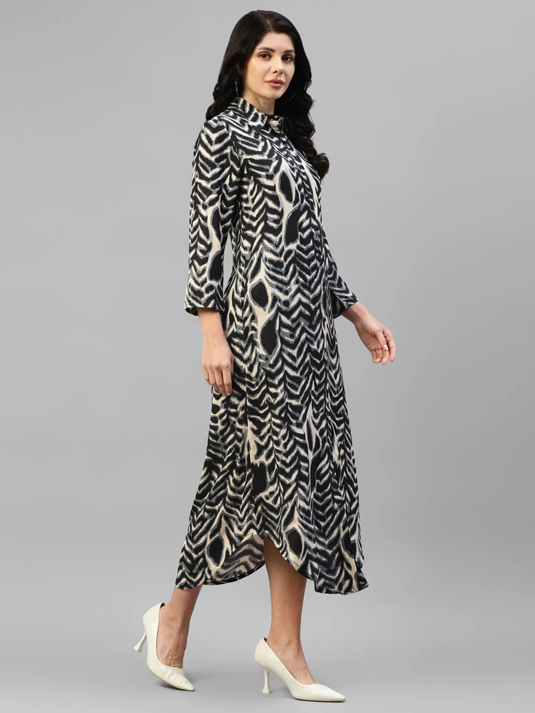 Animal Printed Summer Cool Women's Shirt Dress