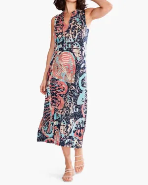 Batik Stamp Dress In Indigo Multi | Indigo Multi