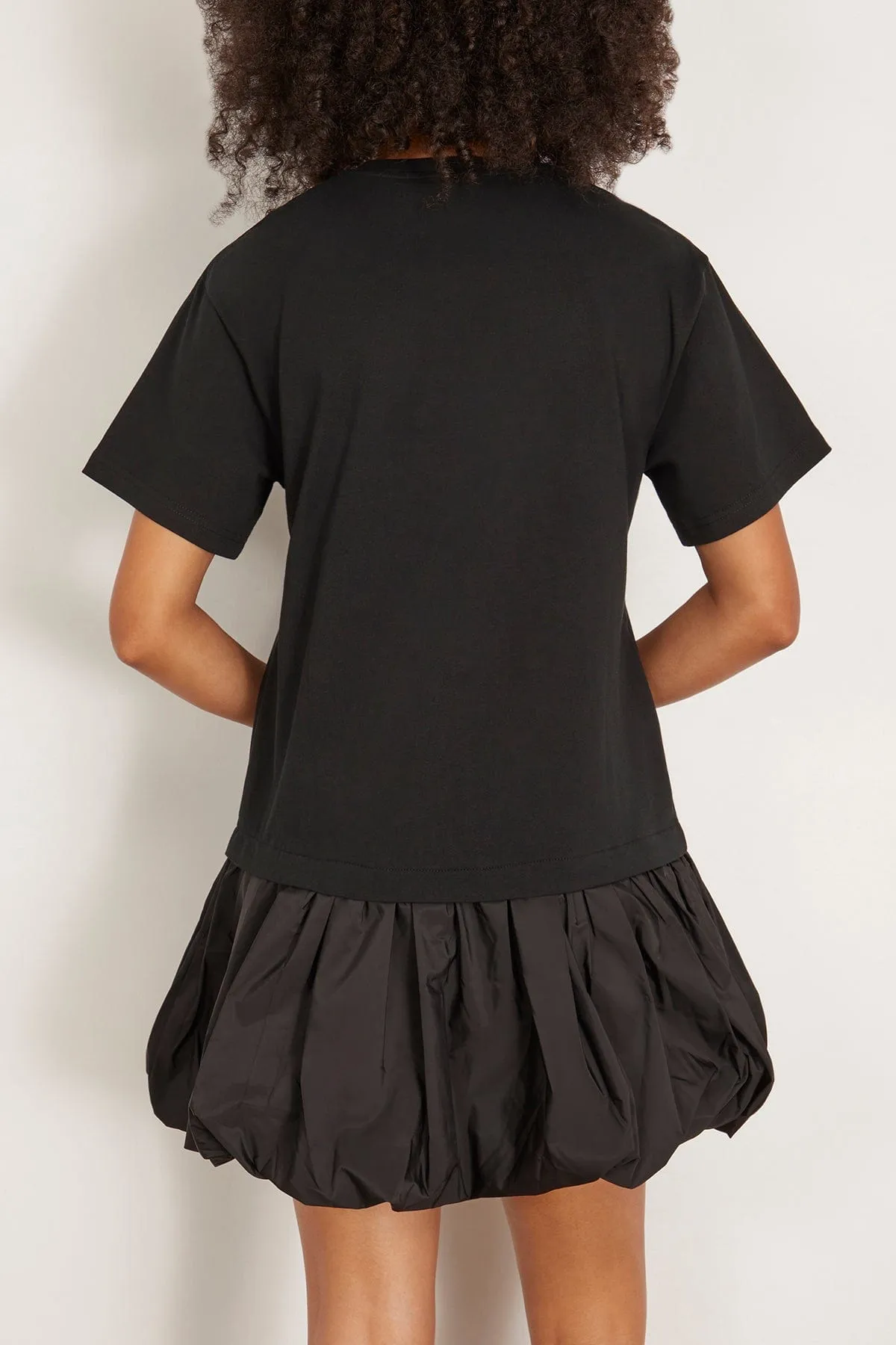 Belen Taffeta T-Shirt Bubble Dress in Navy