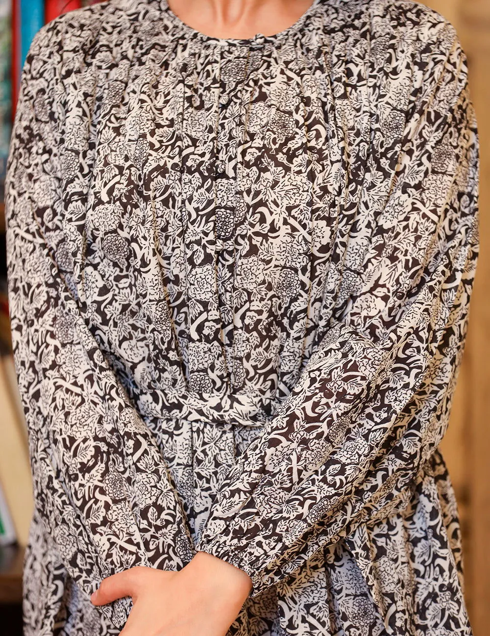 Black Floral Printed Dressses (set of 1)