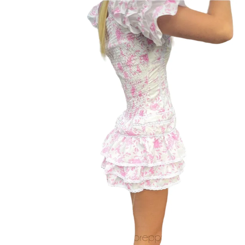 Blushing Petals Mini Dress