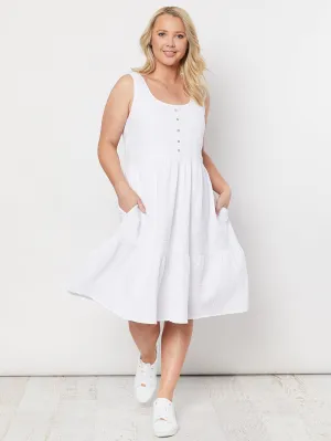 Button trim Cotton Dress