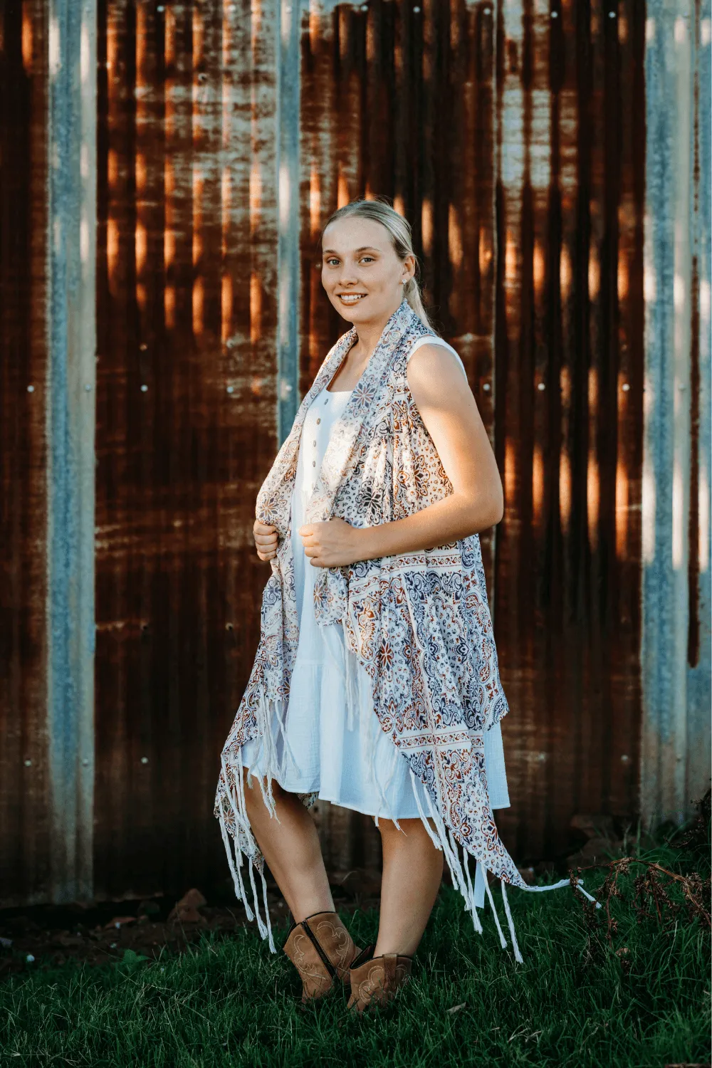 Button trim Cotton Dress