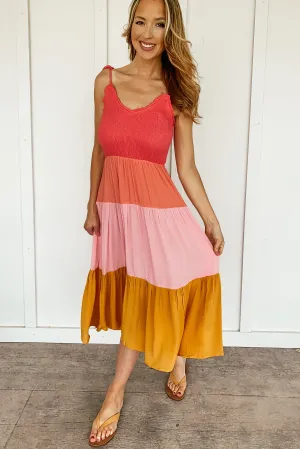 Callie Colorblock Midi Dress