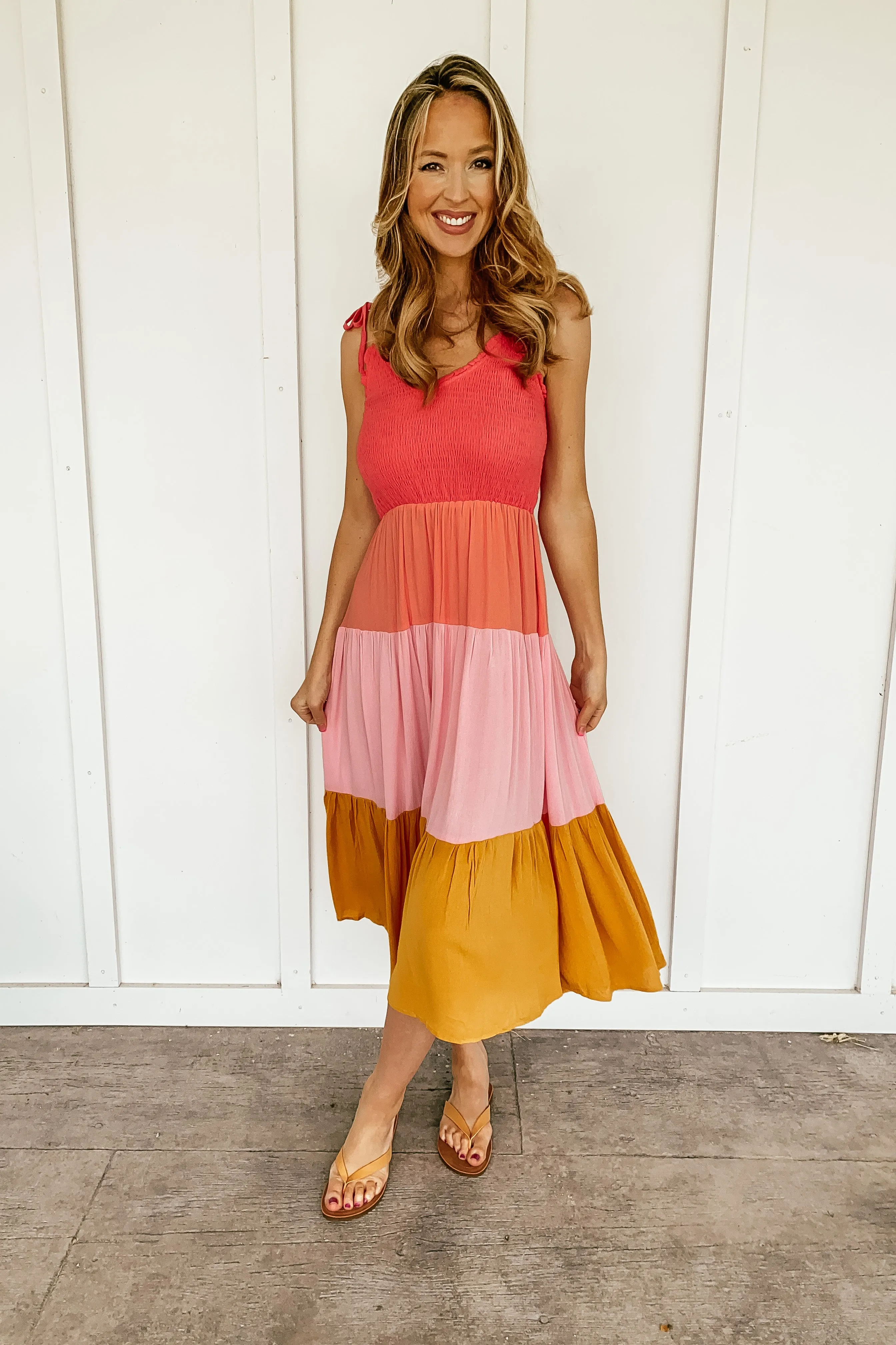 Callie Colorblock Midi Dress