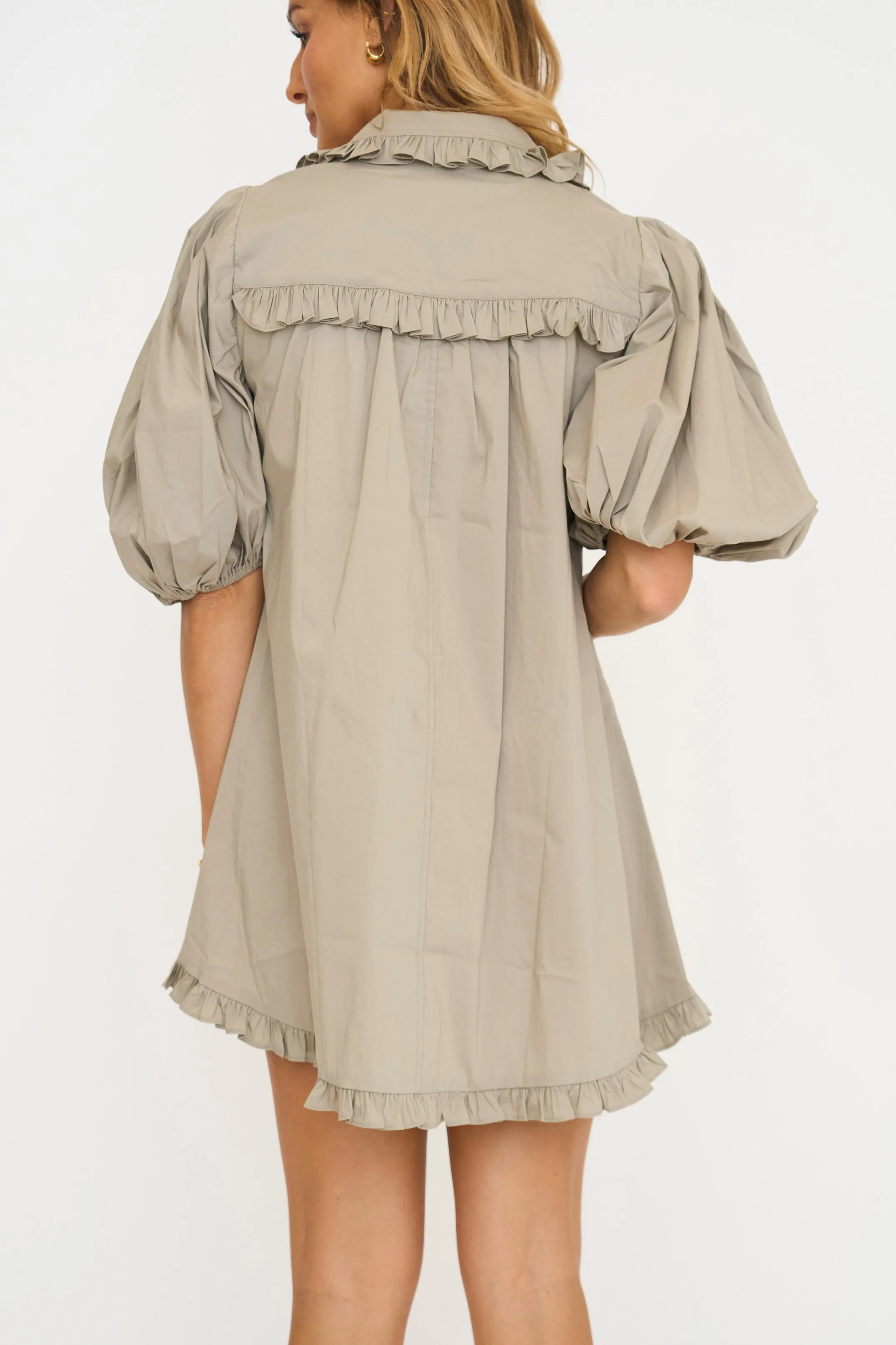 Clay Ruffle Pocket Dress