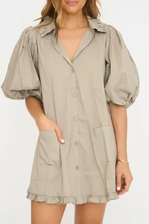 Clay Ruffle Pocket Dress