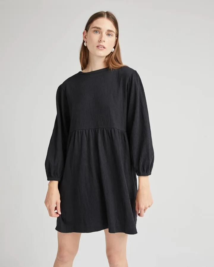 Cloud Button Up Dress (Black)