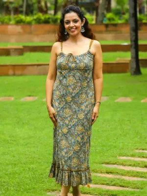 Connie Dress Indigo Mustard