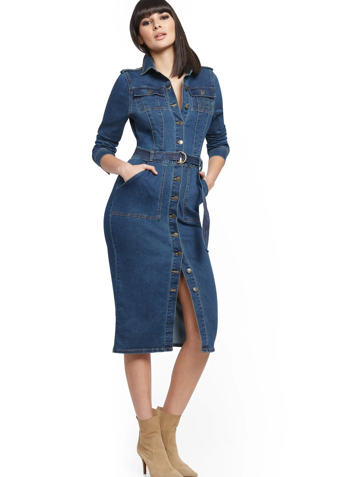 Denim Utility Shirtdress - NYC Strong Collection
