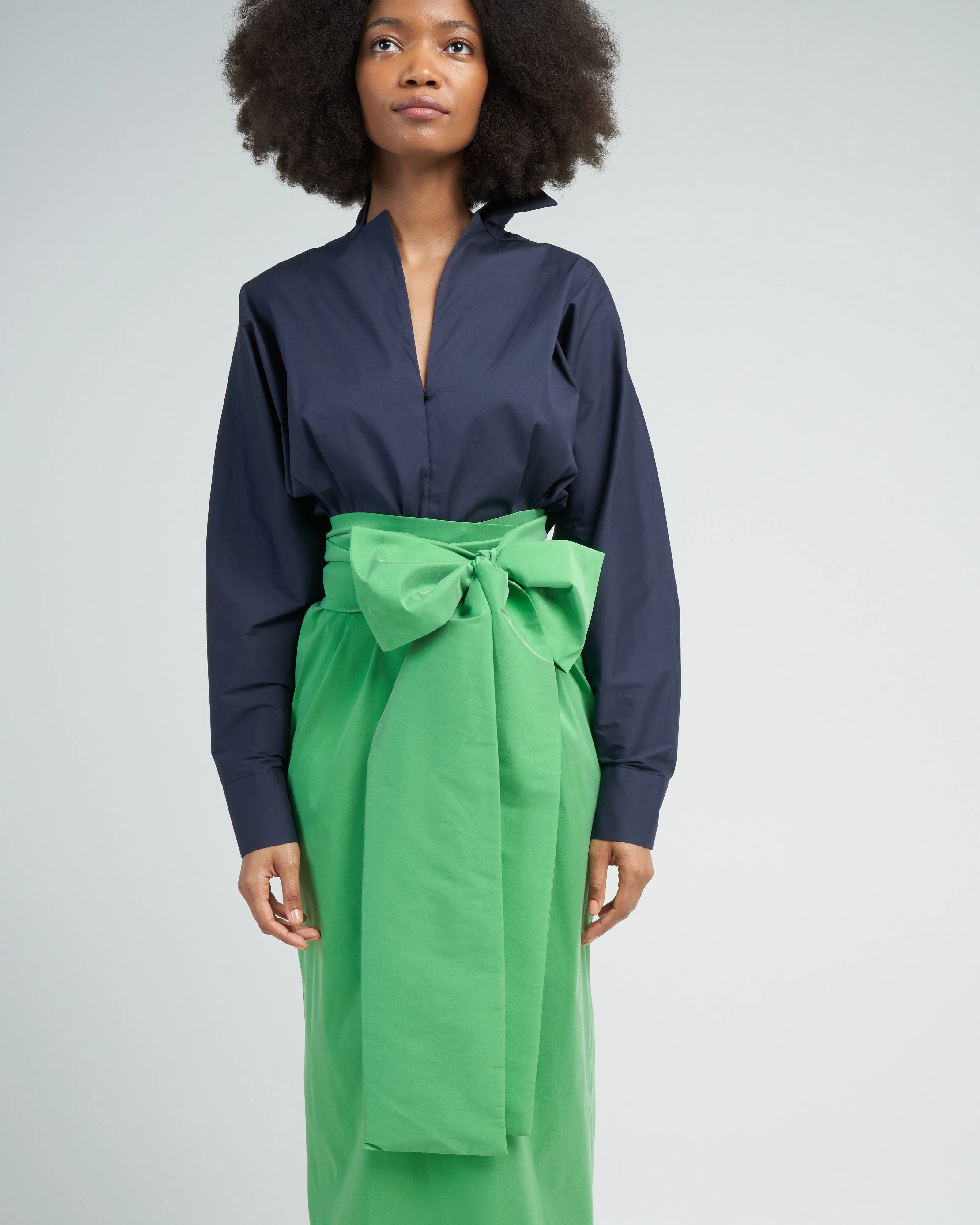 dress claire - midnight blue grass green