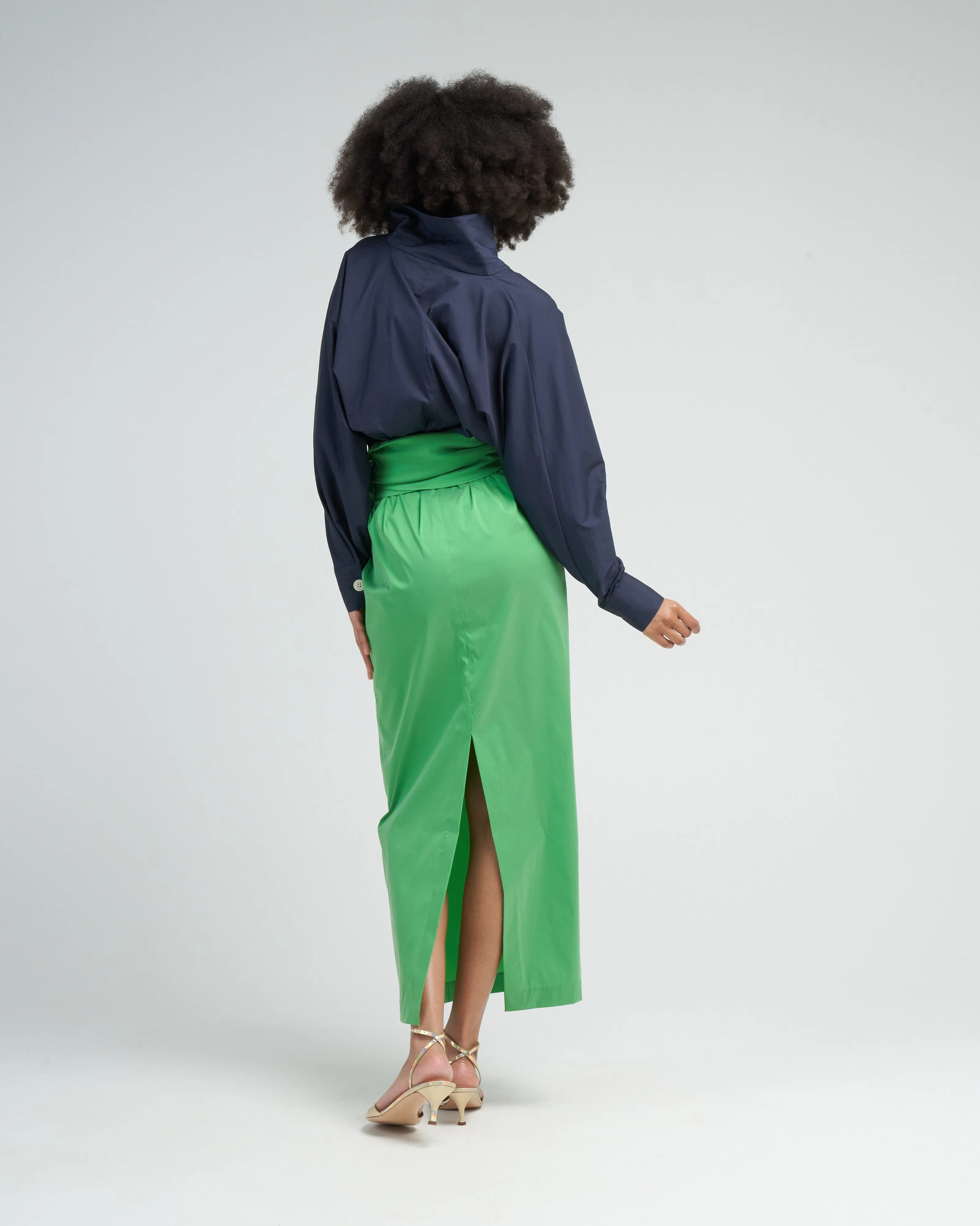 dress claire - midnight blue grass green