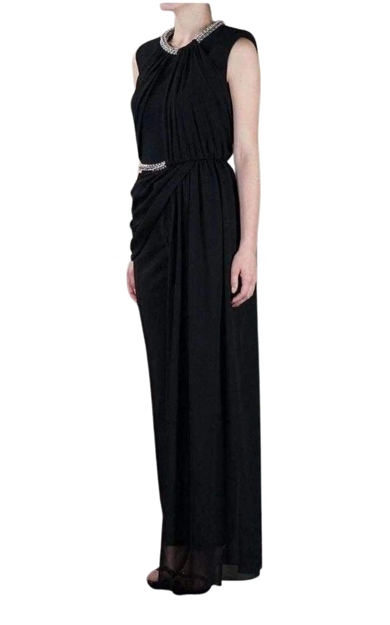 Embellished Draped Body Top Dress