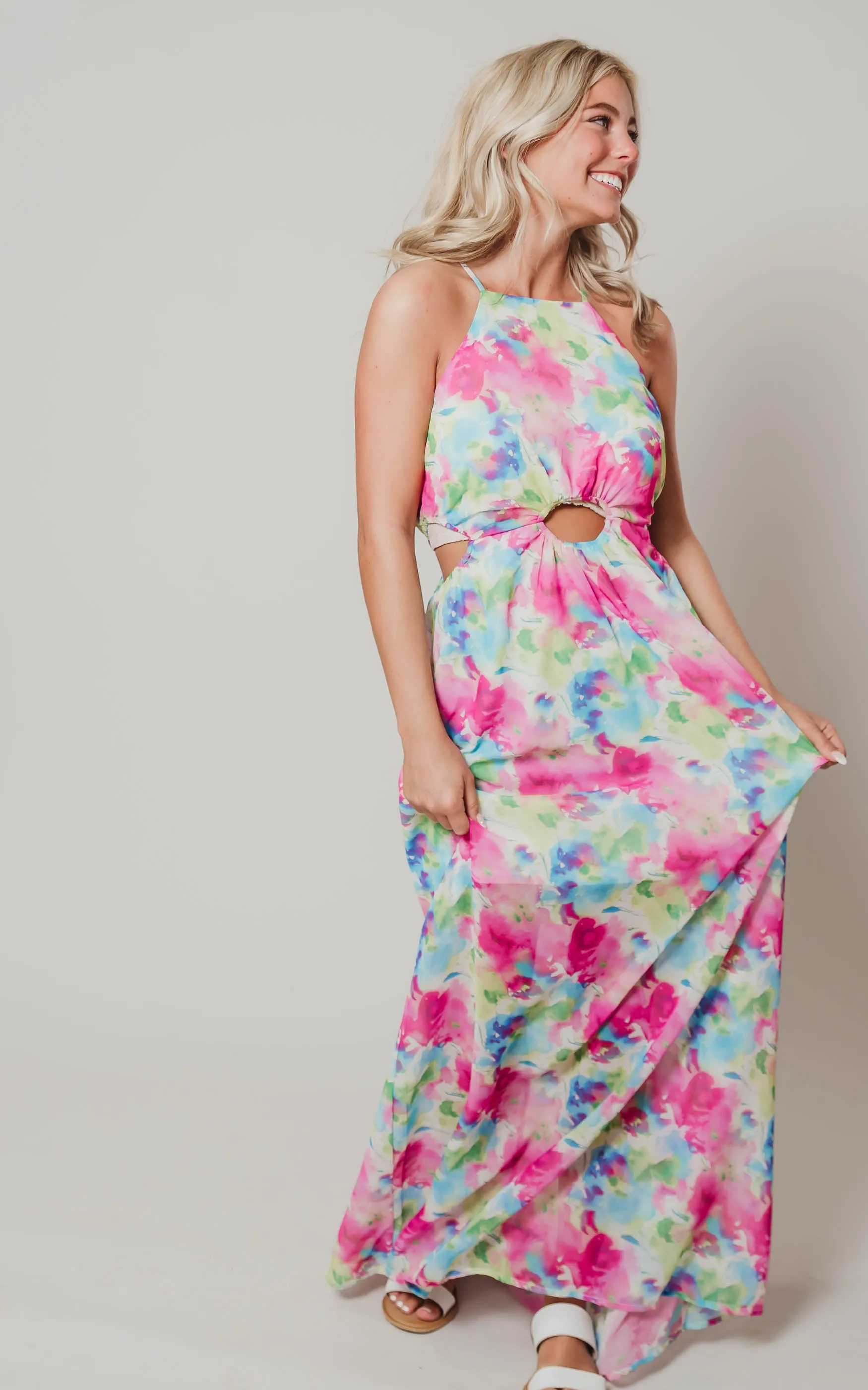 Floral Watercolor Maxi Dress - Final Sale*