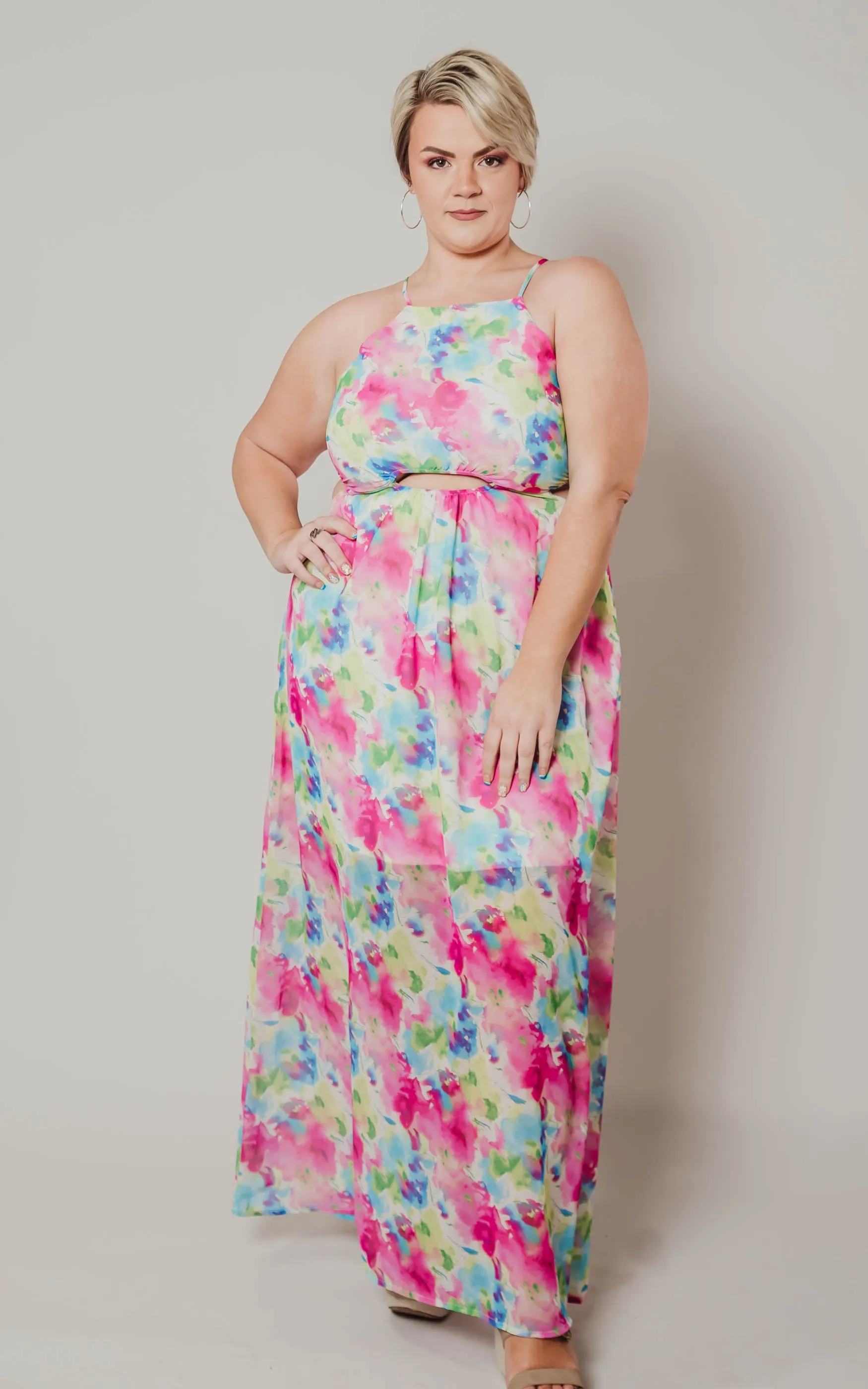 Floral Watercolor Maxi Dress - Final Sale*