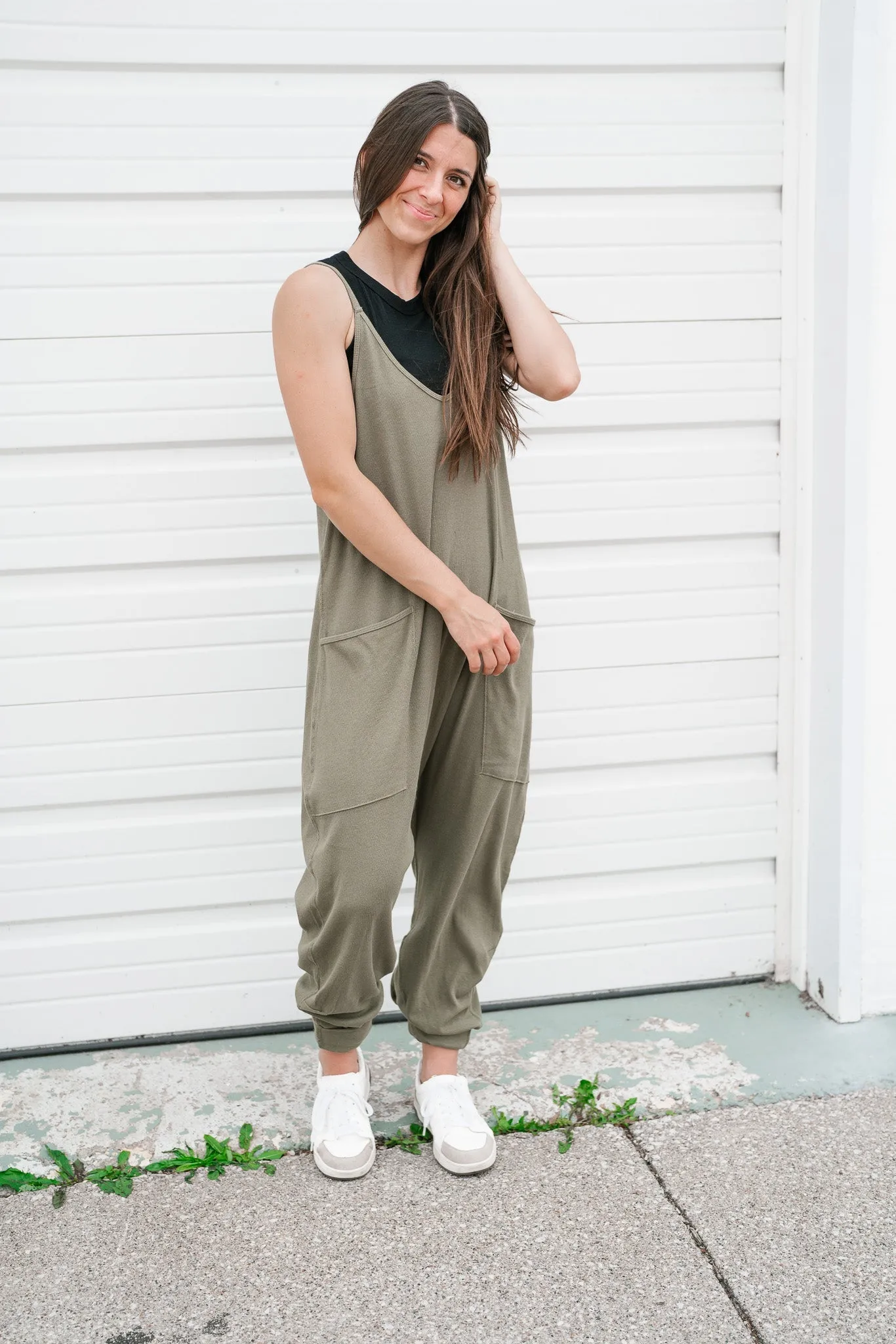 Flying Free Jumpsuit - Olive