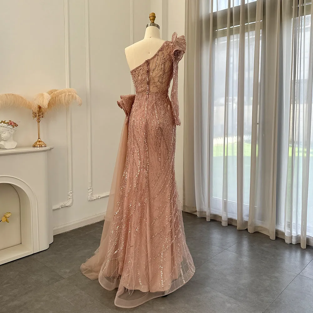 For Sale Fuchsia One Shoulder Slit Evening Dress SS360