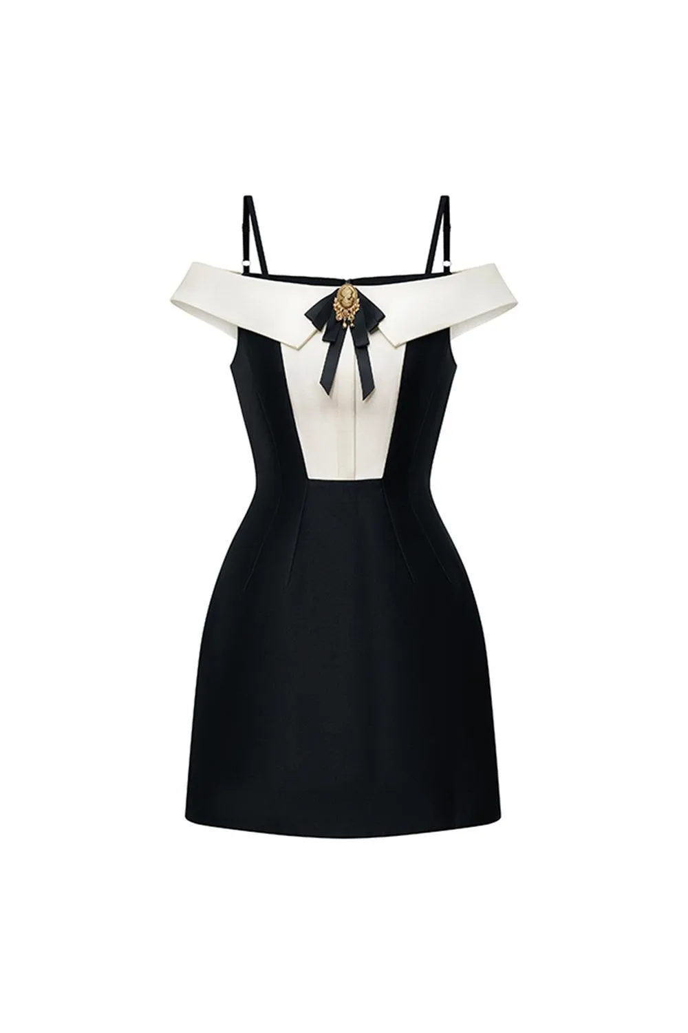 Germaine A-line Cold Shoulder Sleeved Taffeta Mini Dress