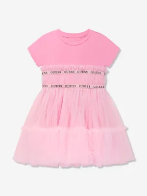 Guess Girls Tulle Dress in Pink