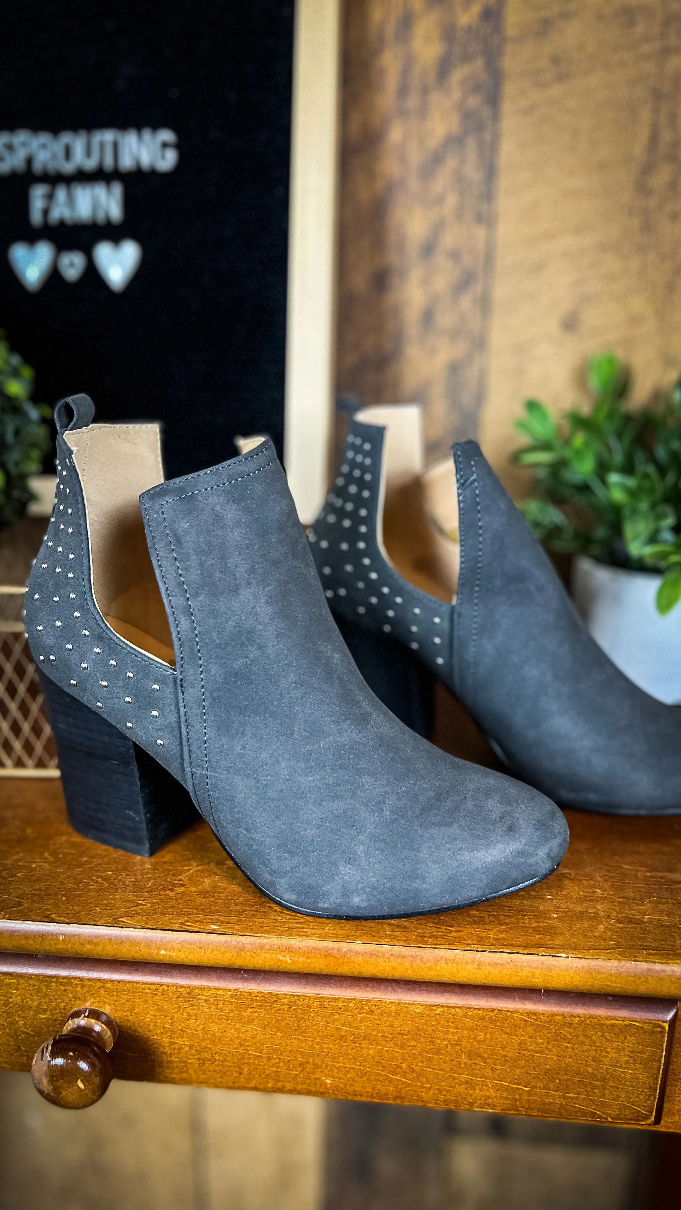 Hannah Studded Booties: Grey *SALE*