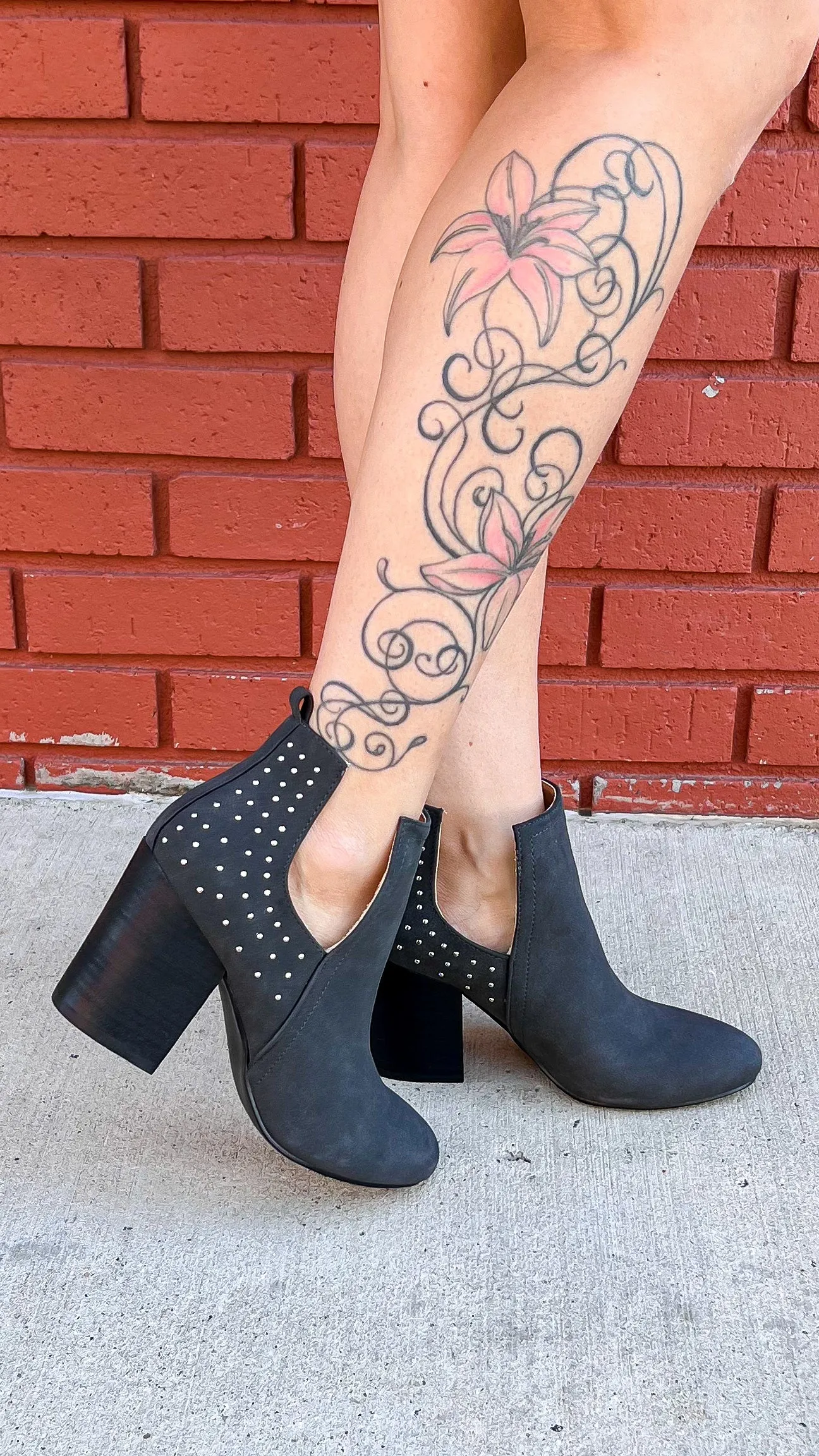 Hannah Studded Booties: Grey *SALE*