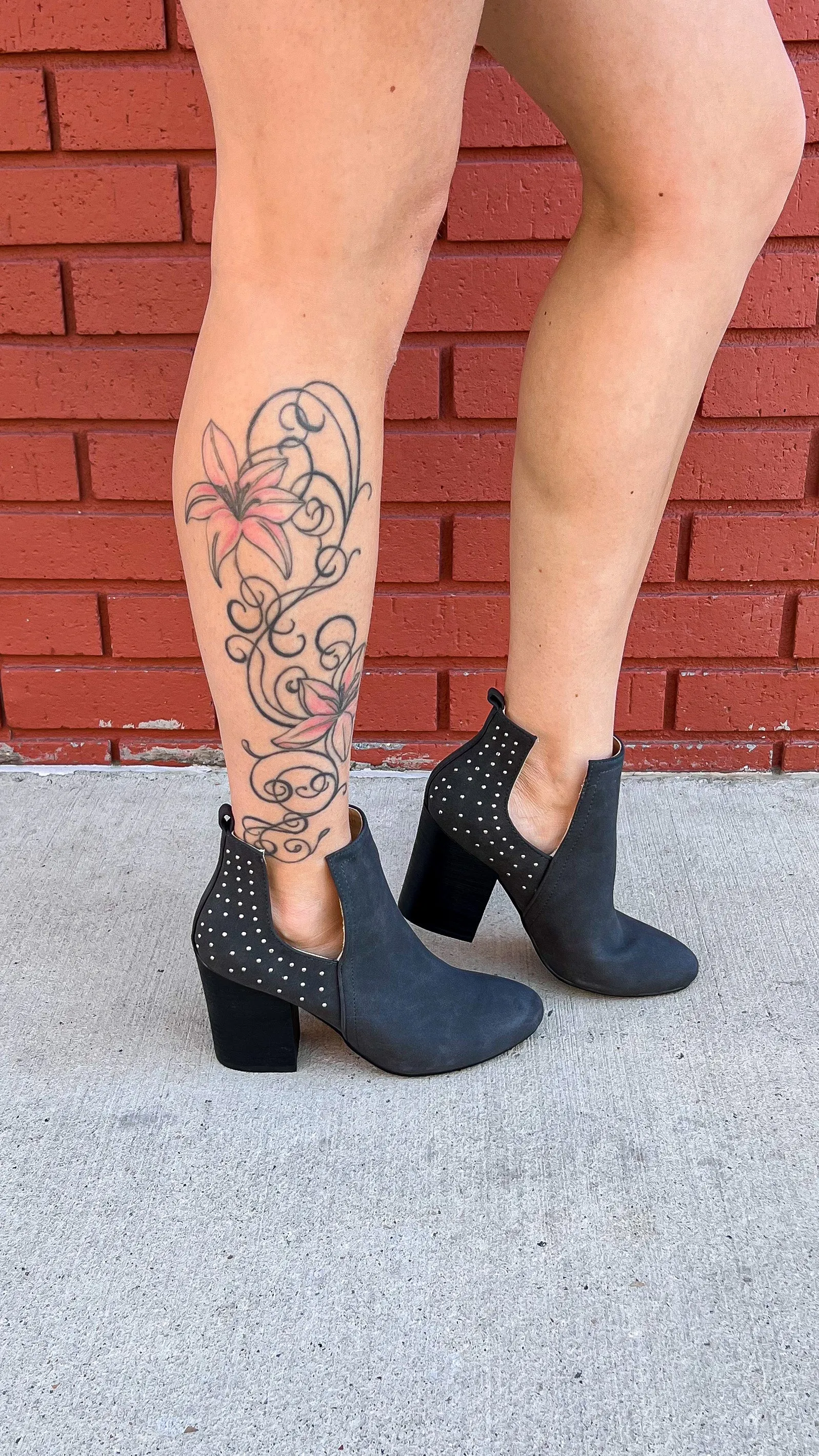 Hannah Studded Booties: Grey *SALE*