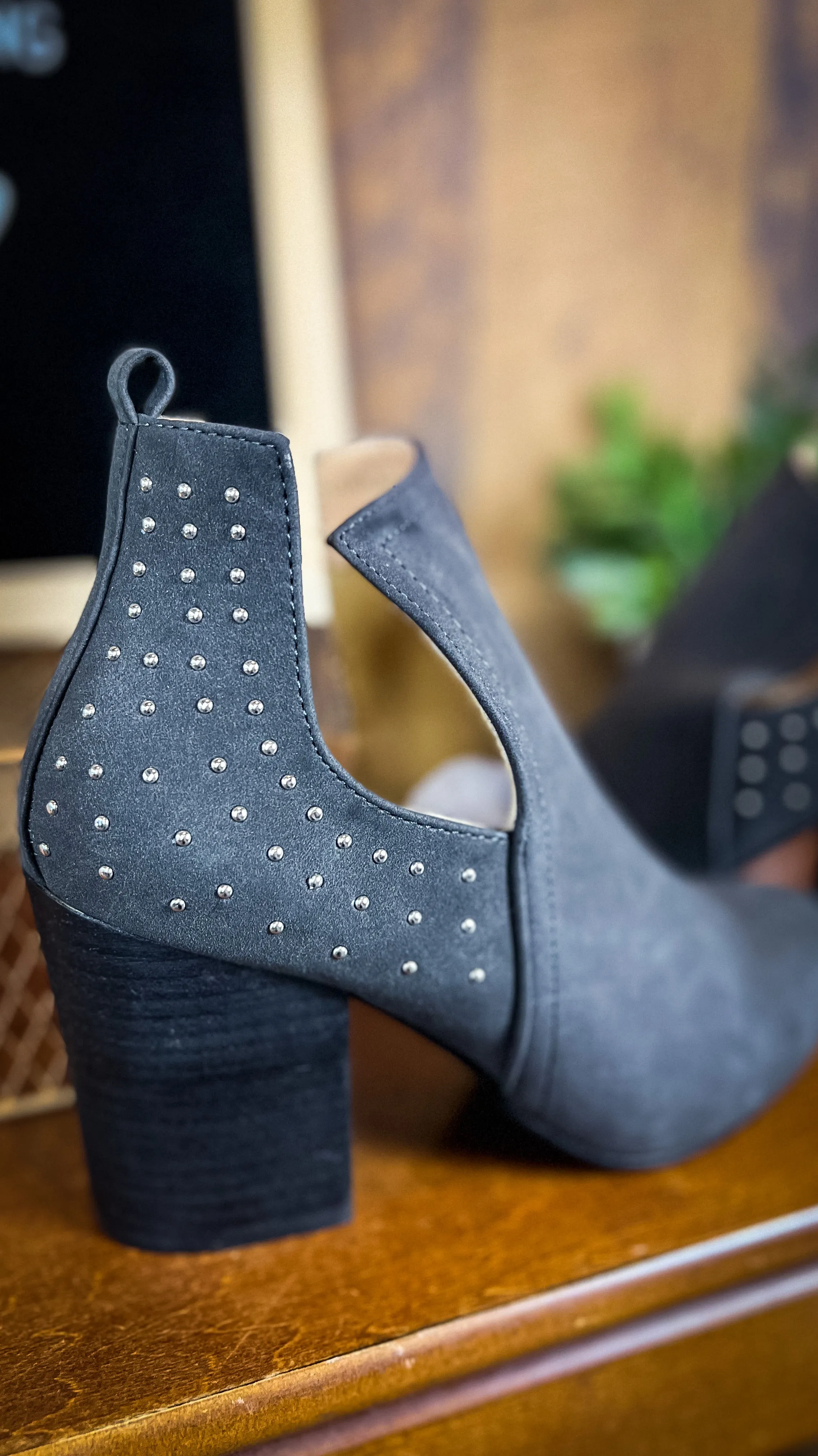 Hannah Studded Booties: Grey *SALE*