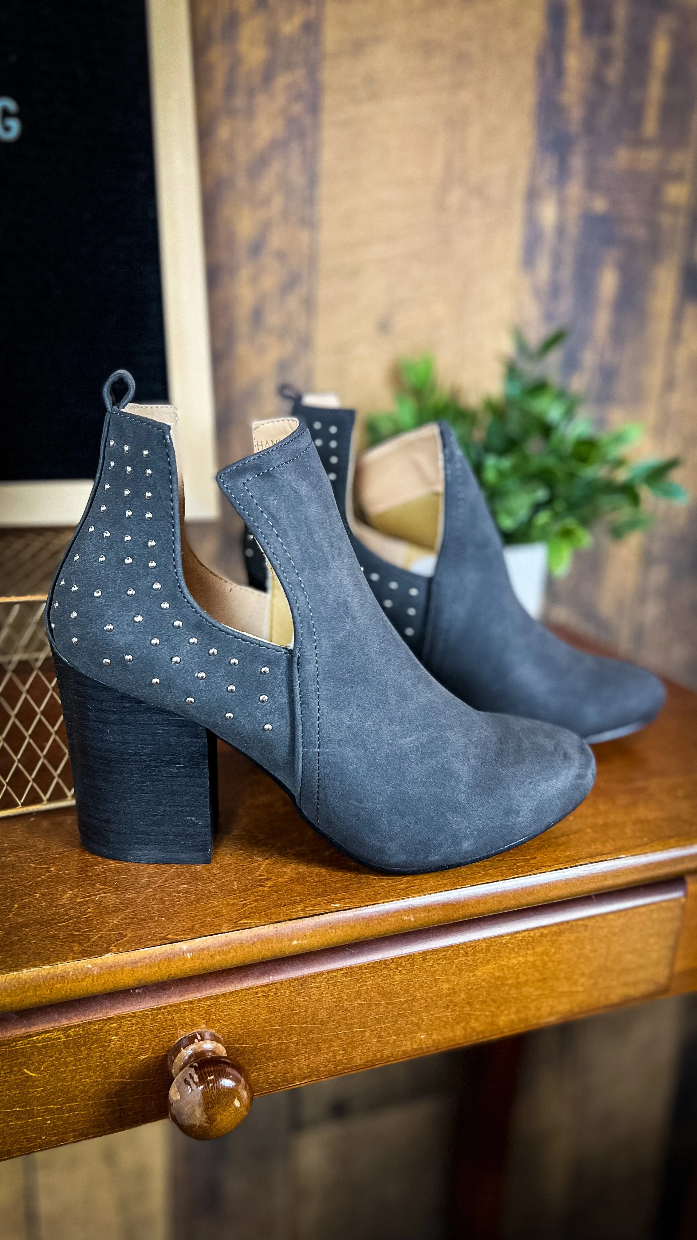 Hannah Studded Booties: Grey *SALE*
