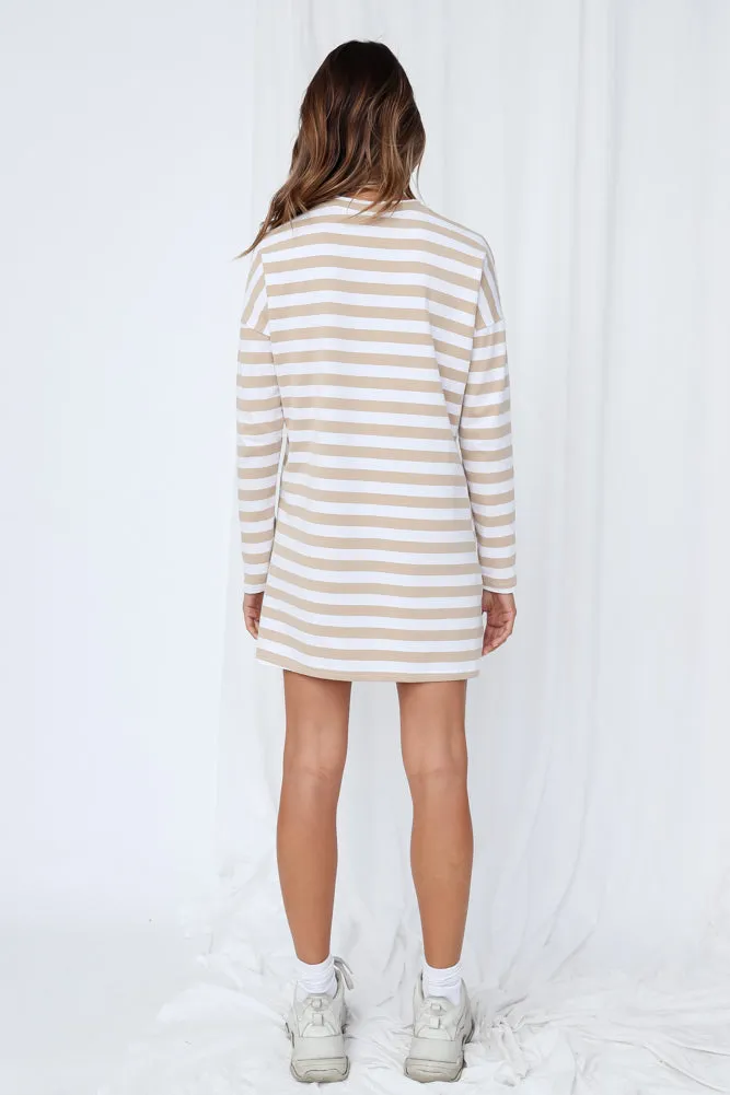 Happy Memories Tee Dress Beige