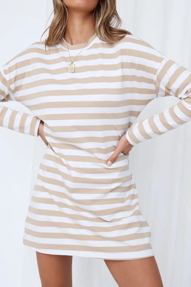 Happy Memories Tee Dress Beige