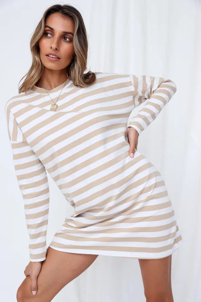 Happy Memories Tee Dress Beige