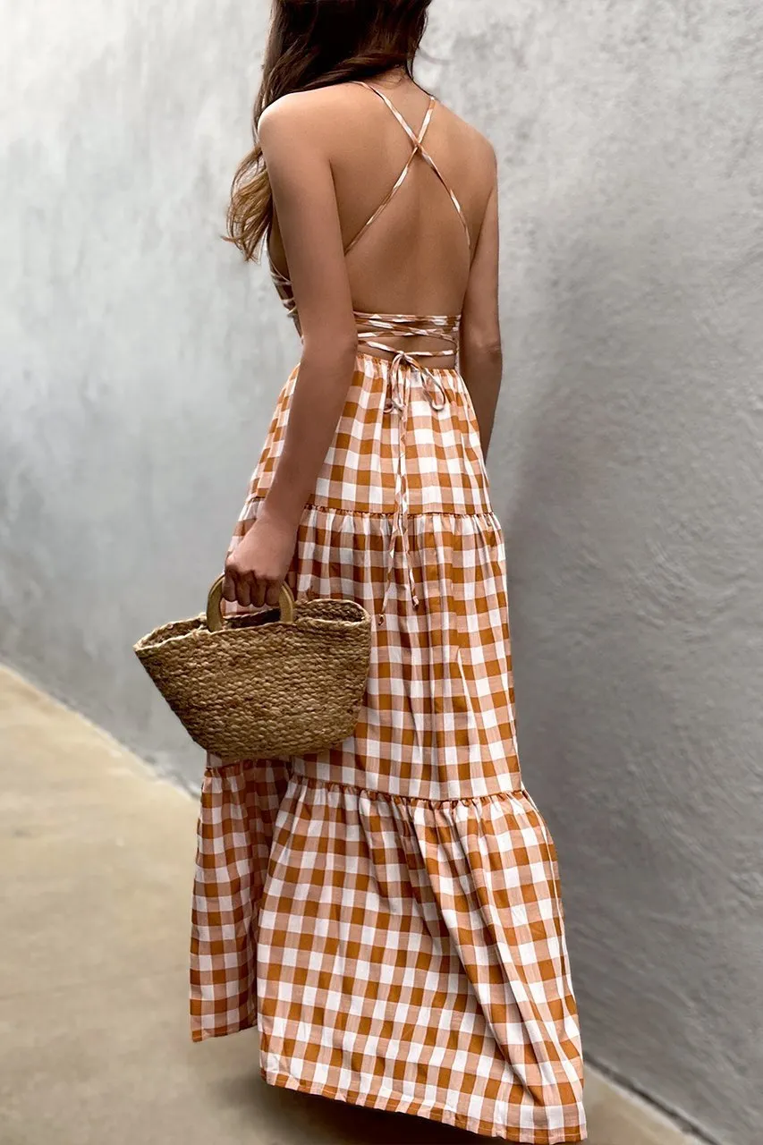 Holiday Casual Tied Dress Cotton Linen Mop Dress